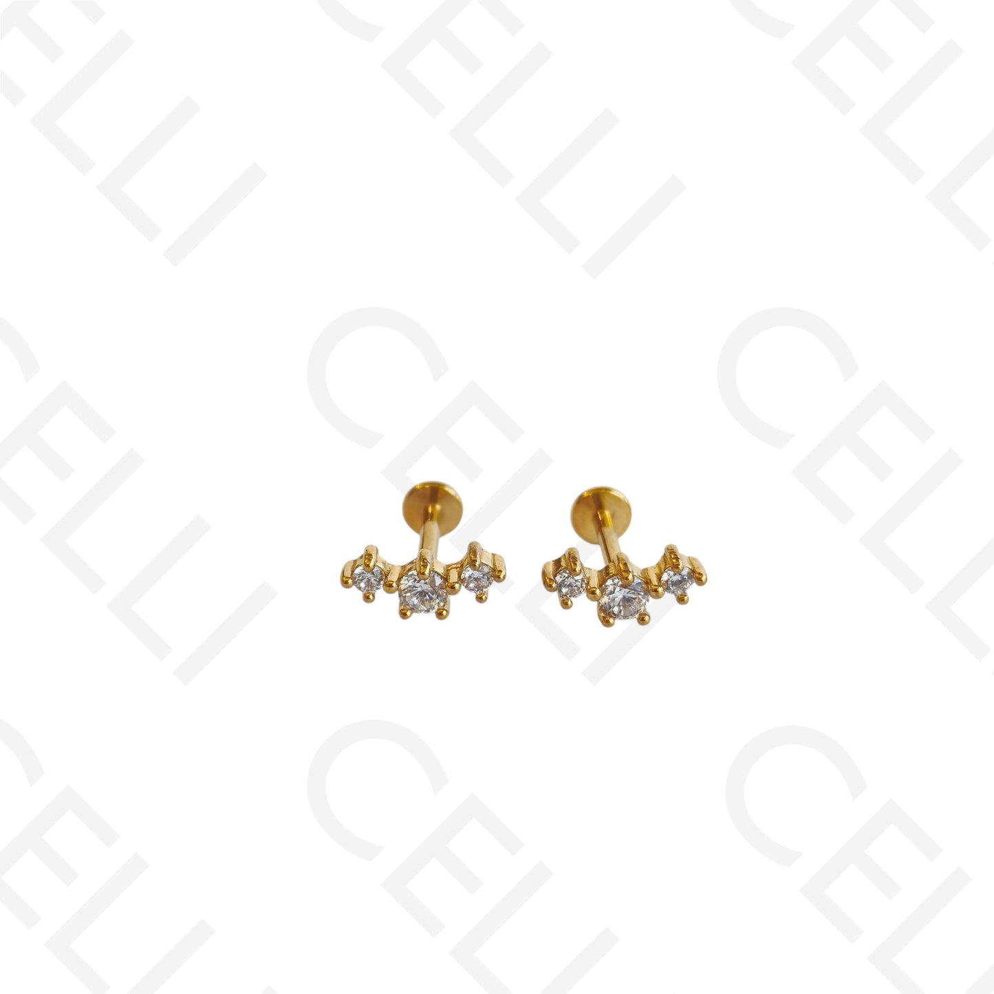 Steel Piercing - three round brilliants