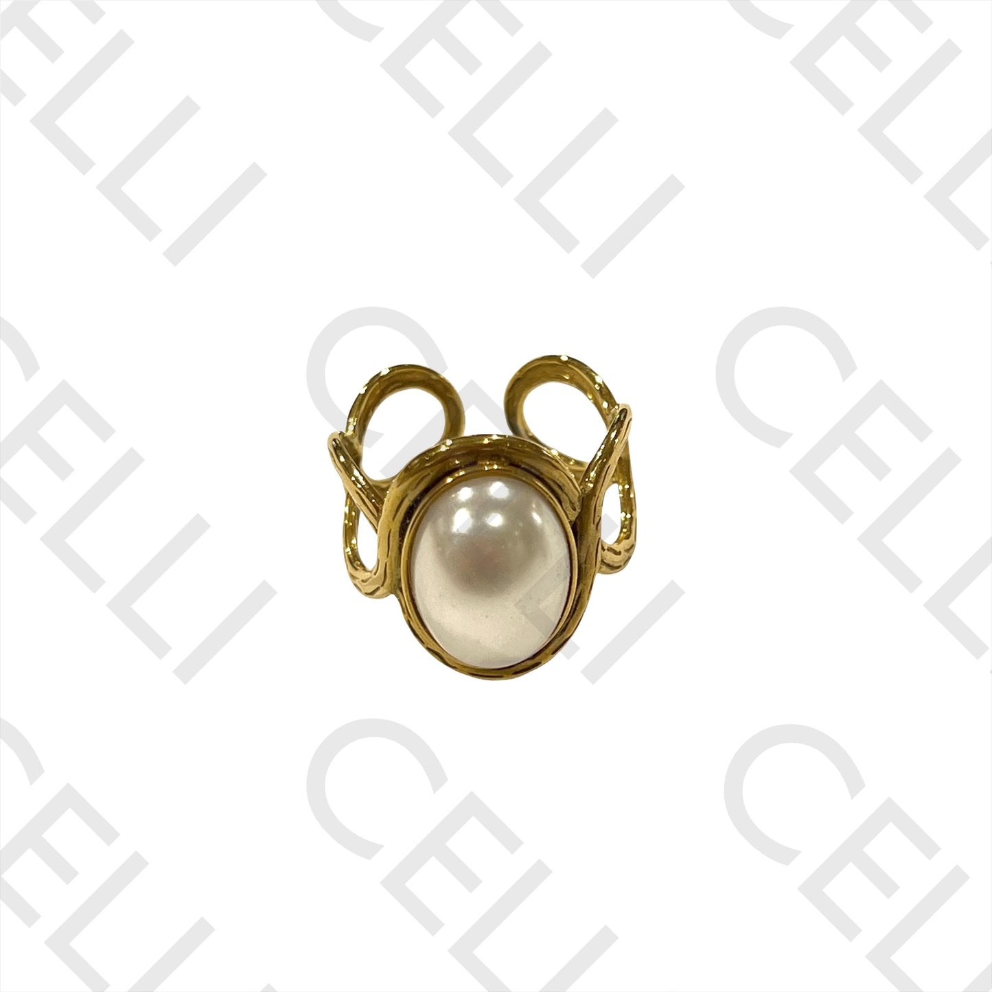 Steel Ring - Pearl