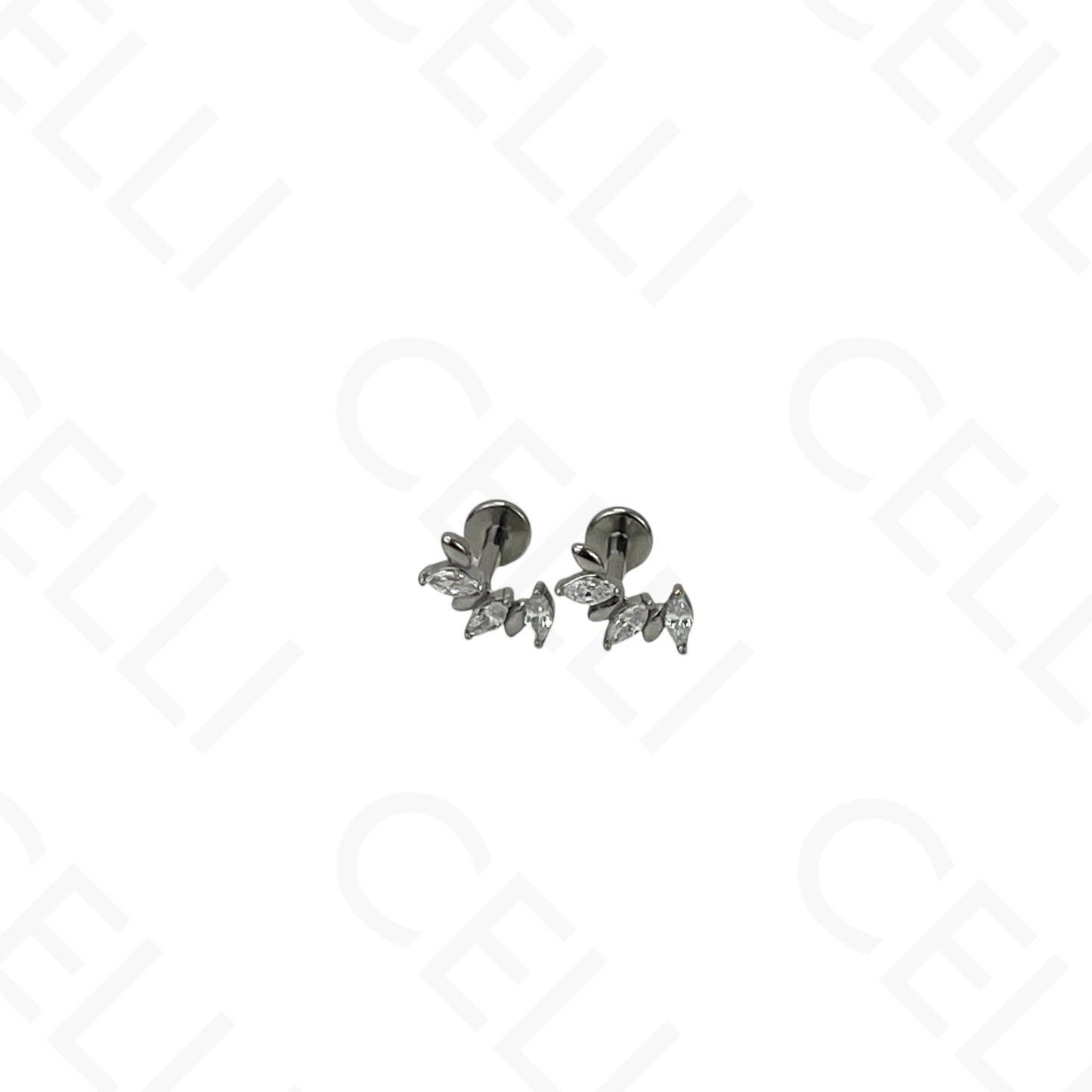 Steel Piercing - half circle with rhinestones