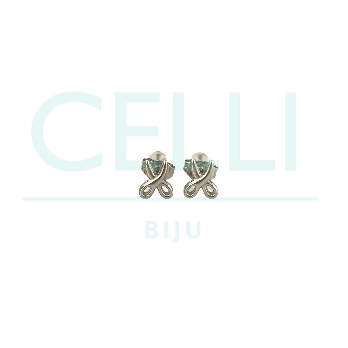 Brinco de Aço com medalhinha mini - tesouras