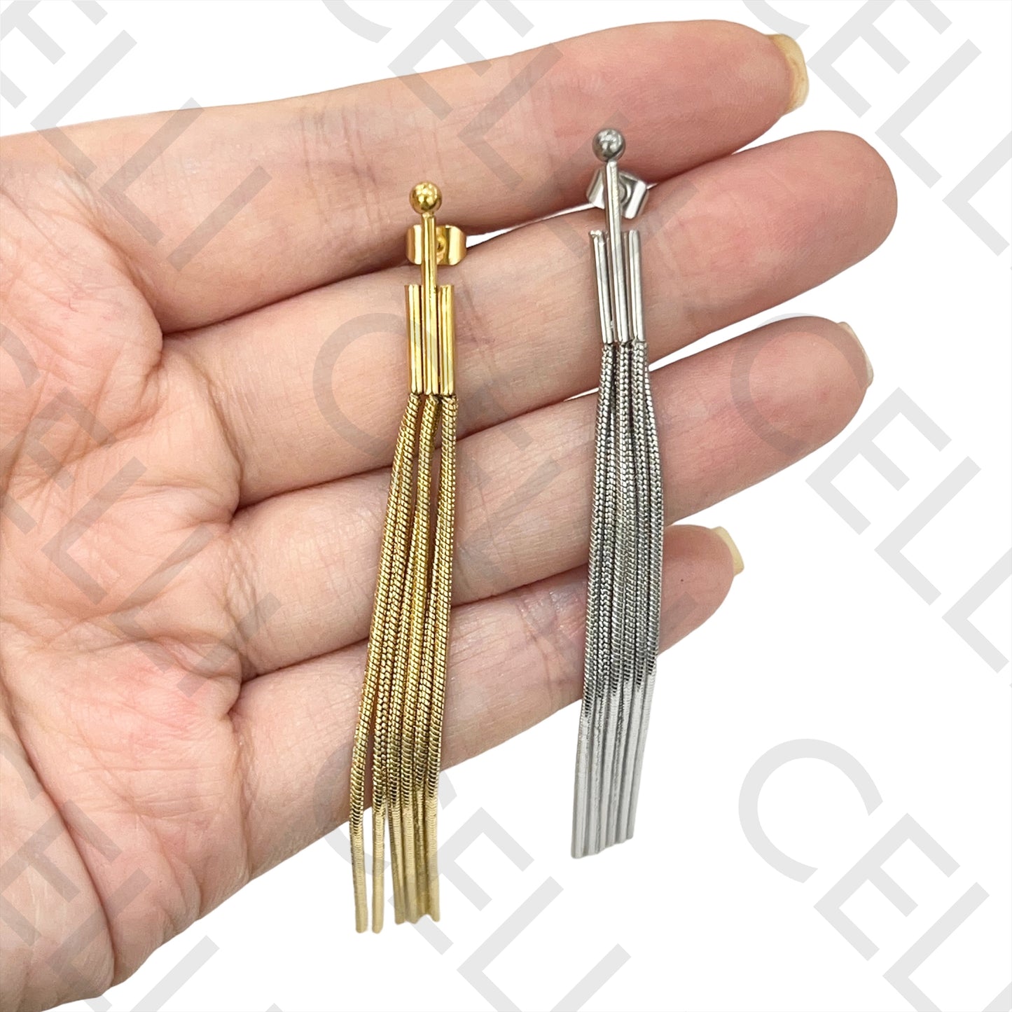 Steel Earring - with fringe