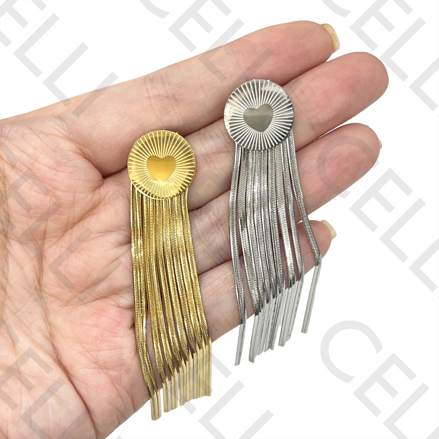 Steel Earring - with fringe