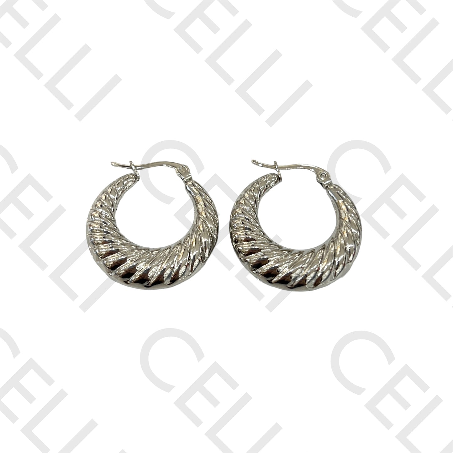 Brincos Argola de Aço - croissant