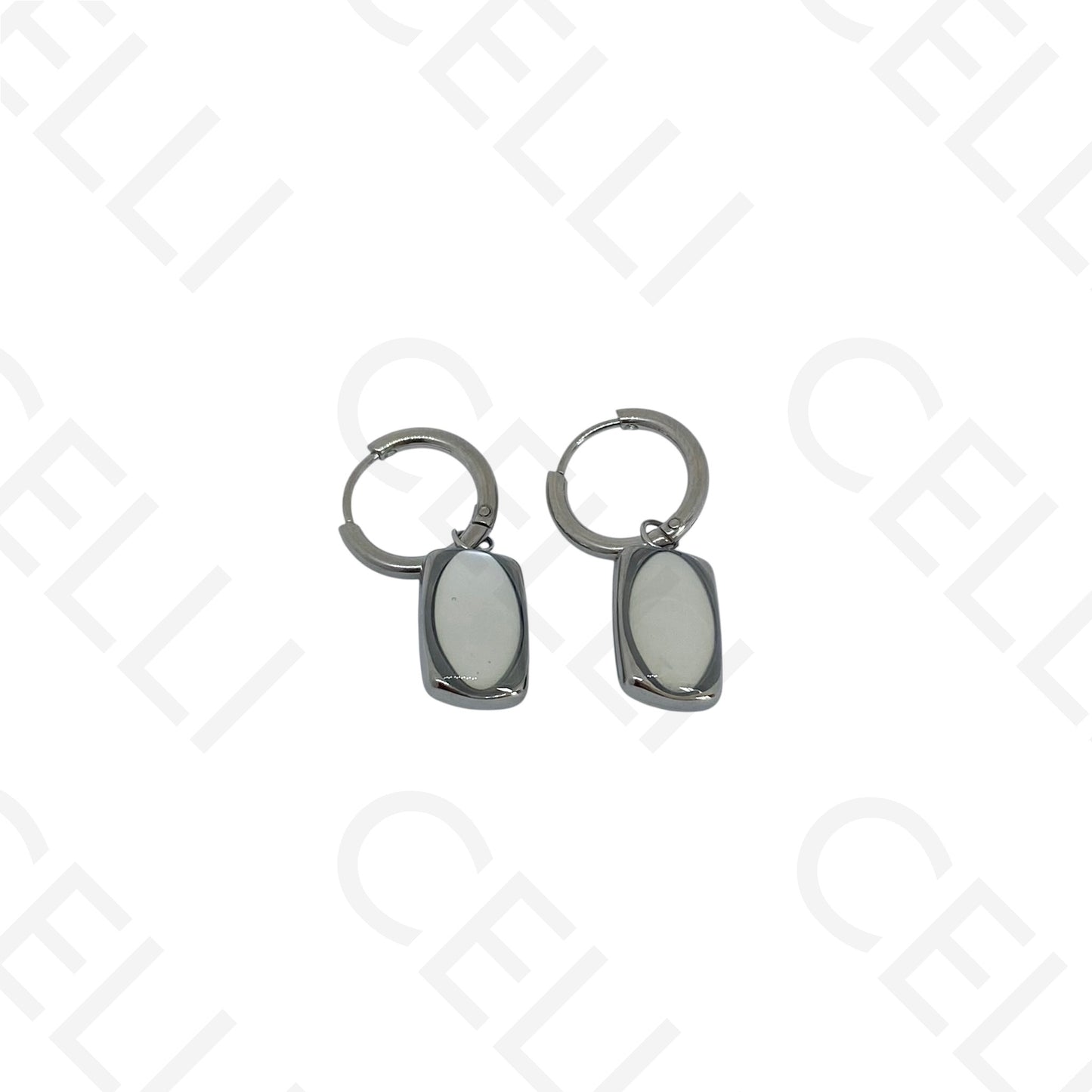 Brinco de aço - rectangular, oval