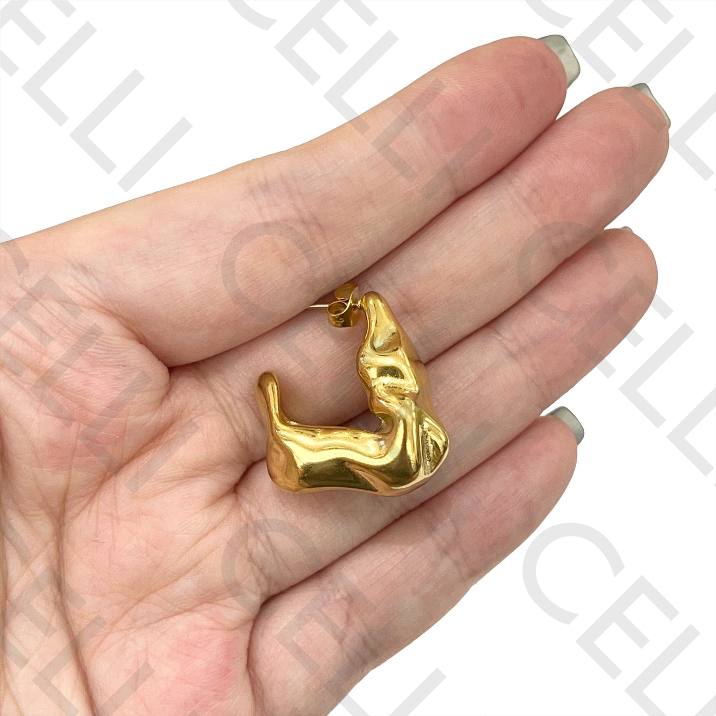 Steel Earring - Detailed Triangle