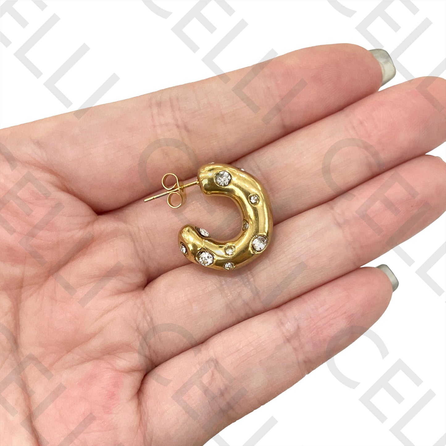 Steel Earring - with brilliants