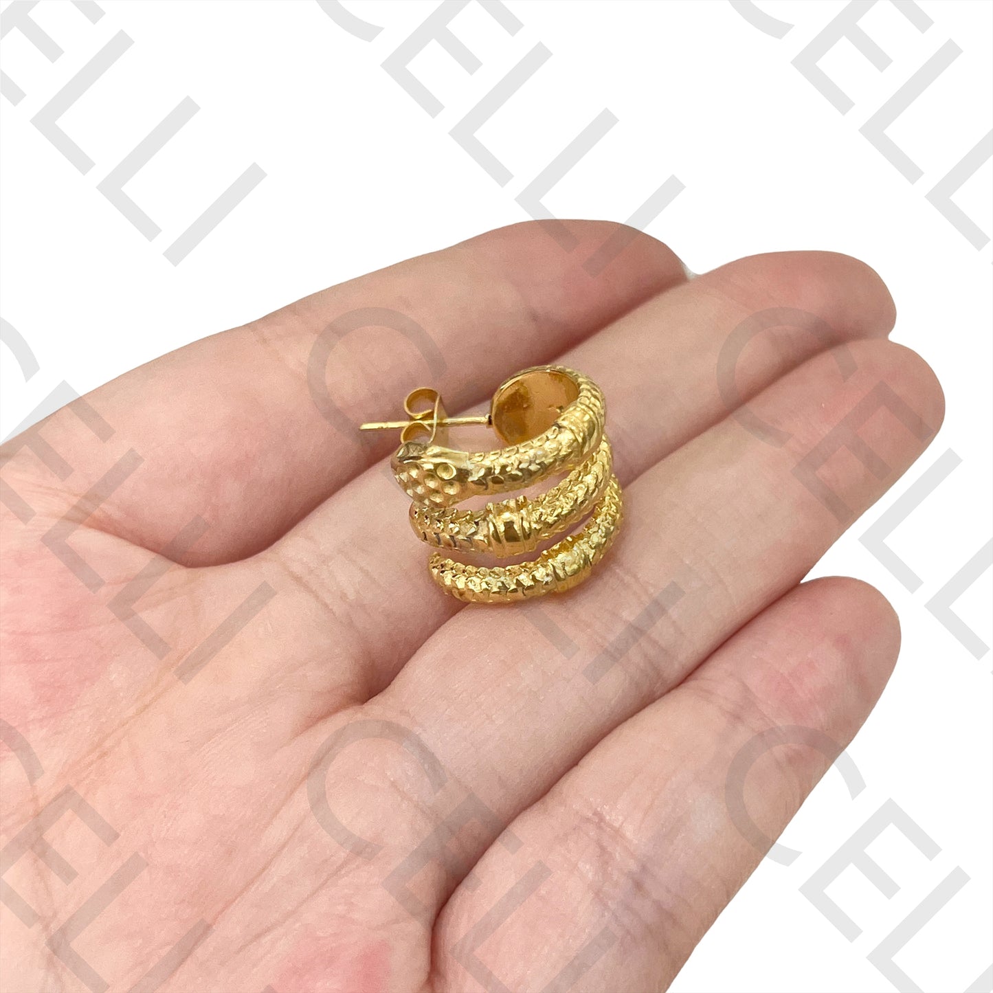 不锈钢耳环 - 蛇形