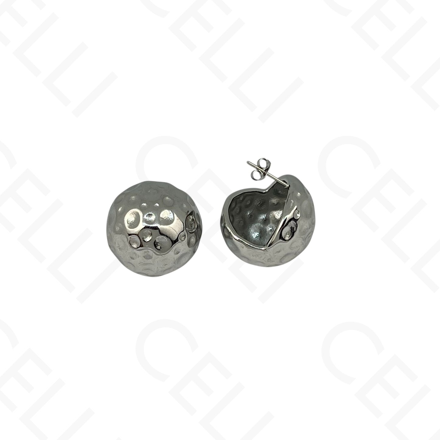 Brinco de aço - bola martelada