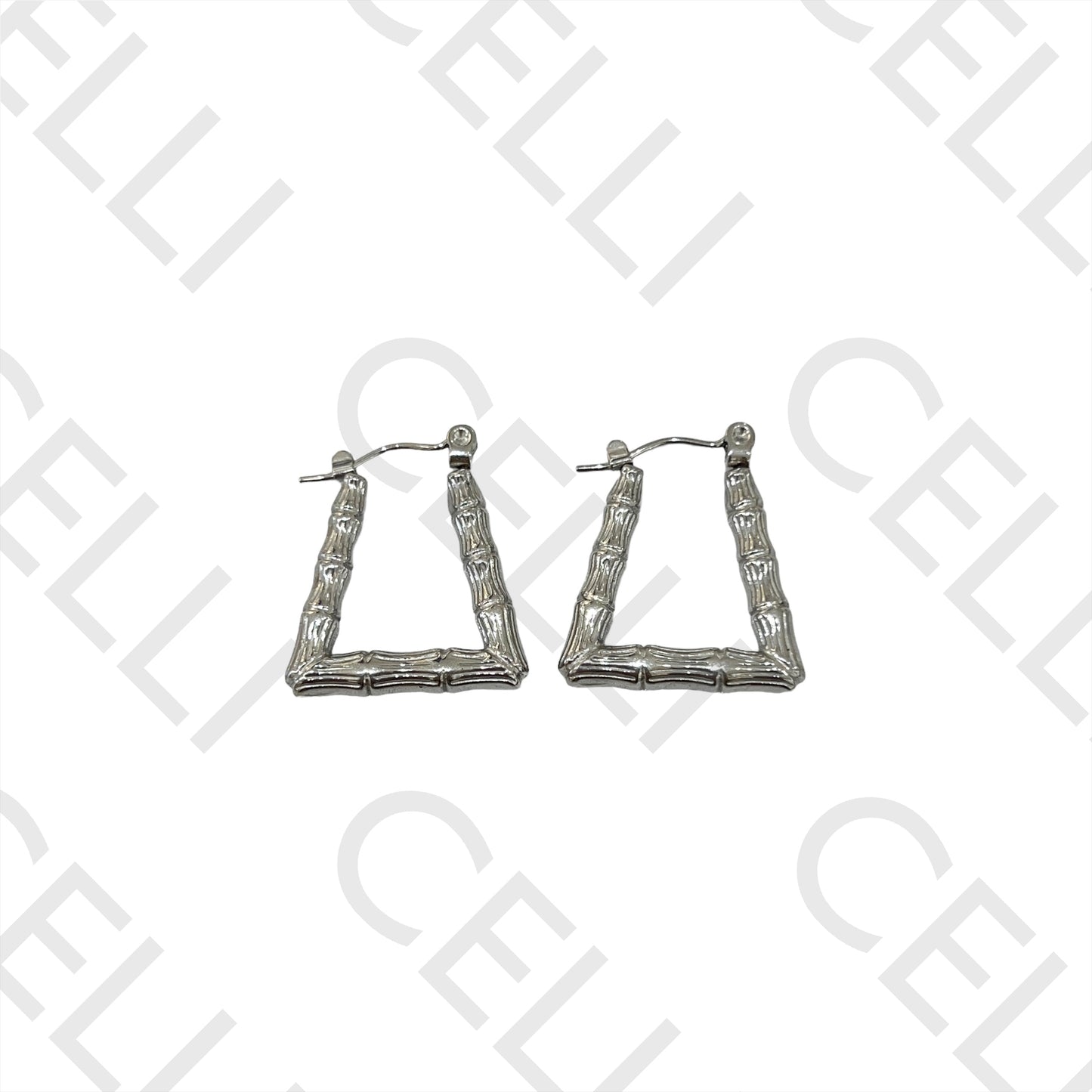 Brincos Argola de Aço - bambu triangular