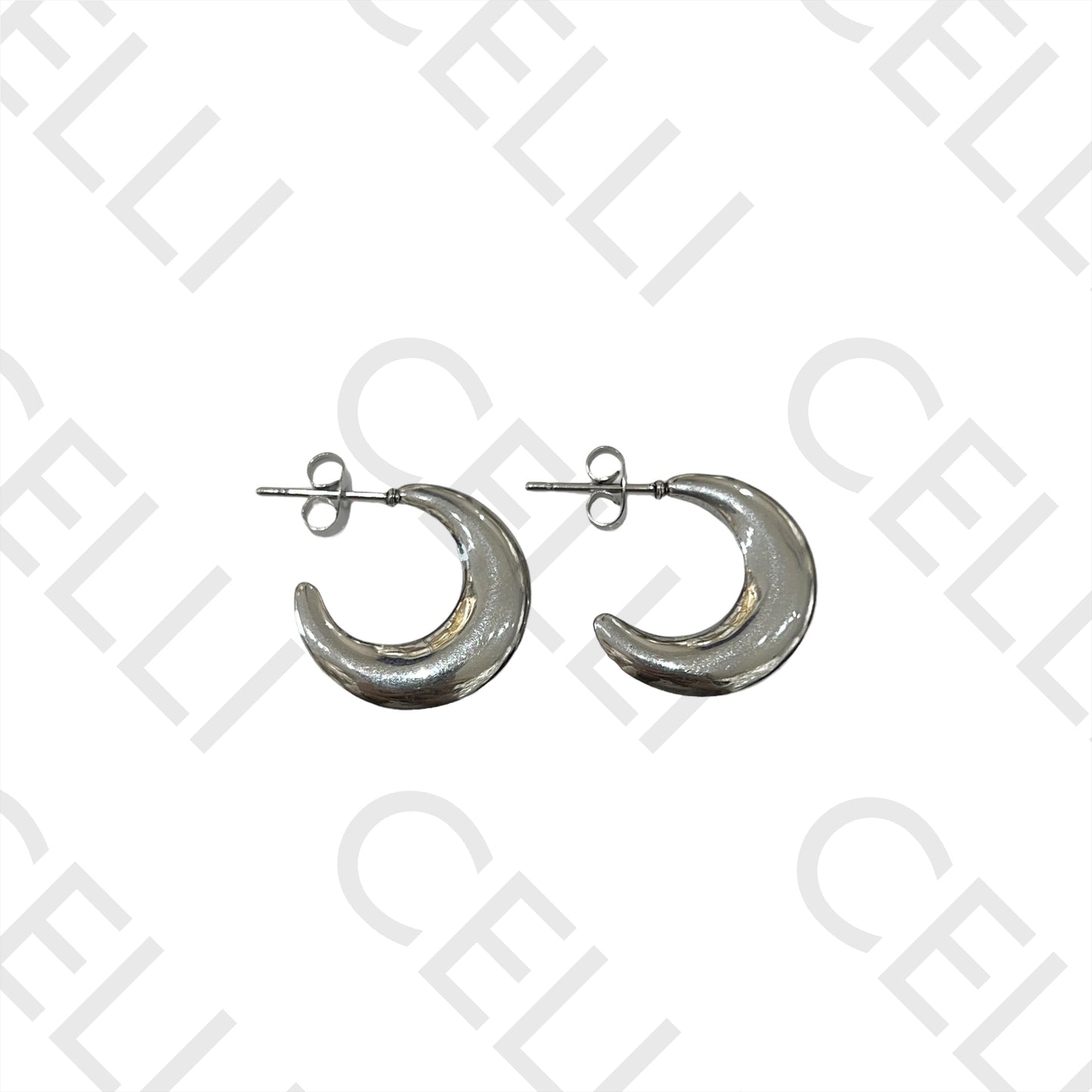 Brincos Argola de Aço - lua