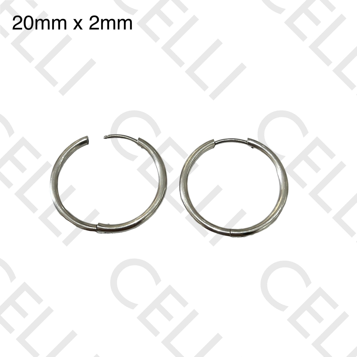 Steel Hoop Earrings - simple 2mm (thin)