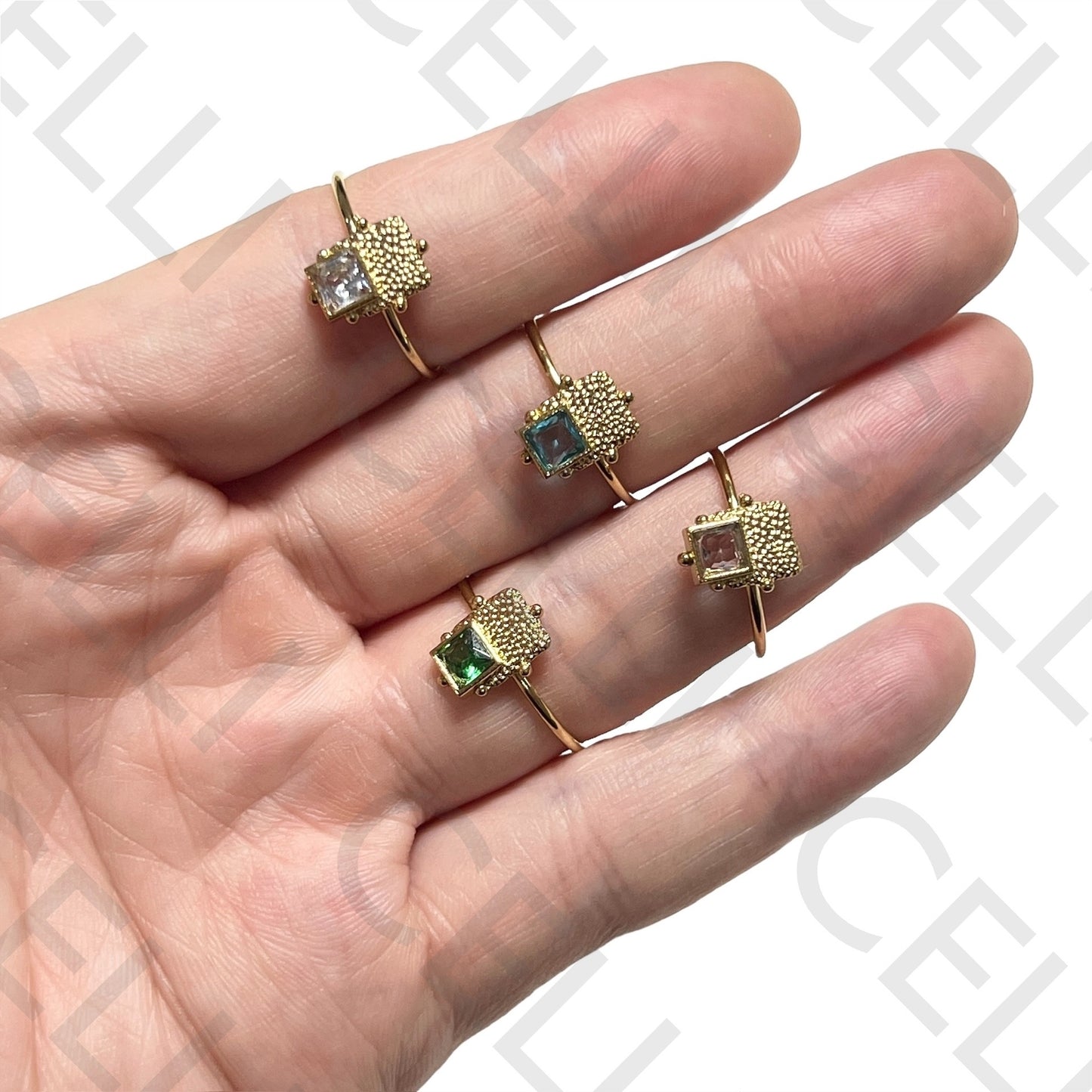 钢制环 - 光彩彩色矩形