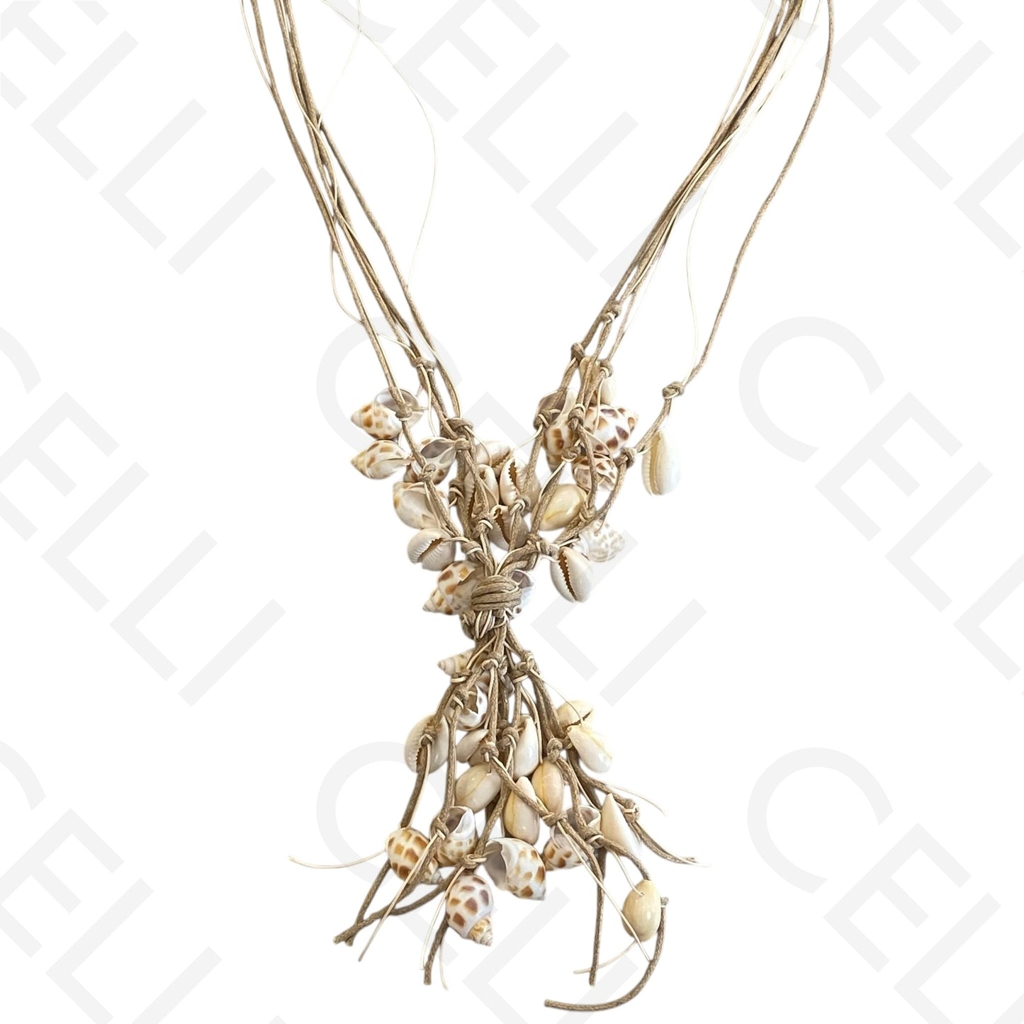 Colar de moda - fio de algodão com búzios naturales