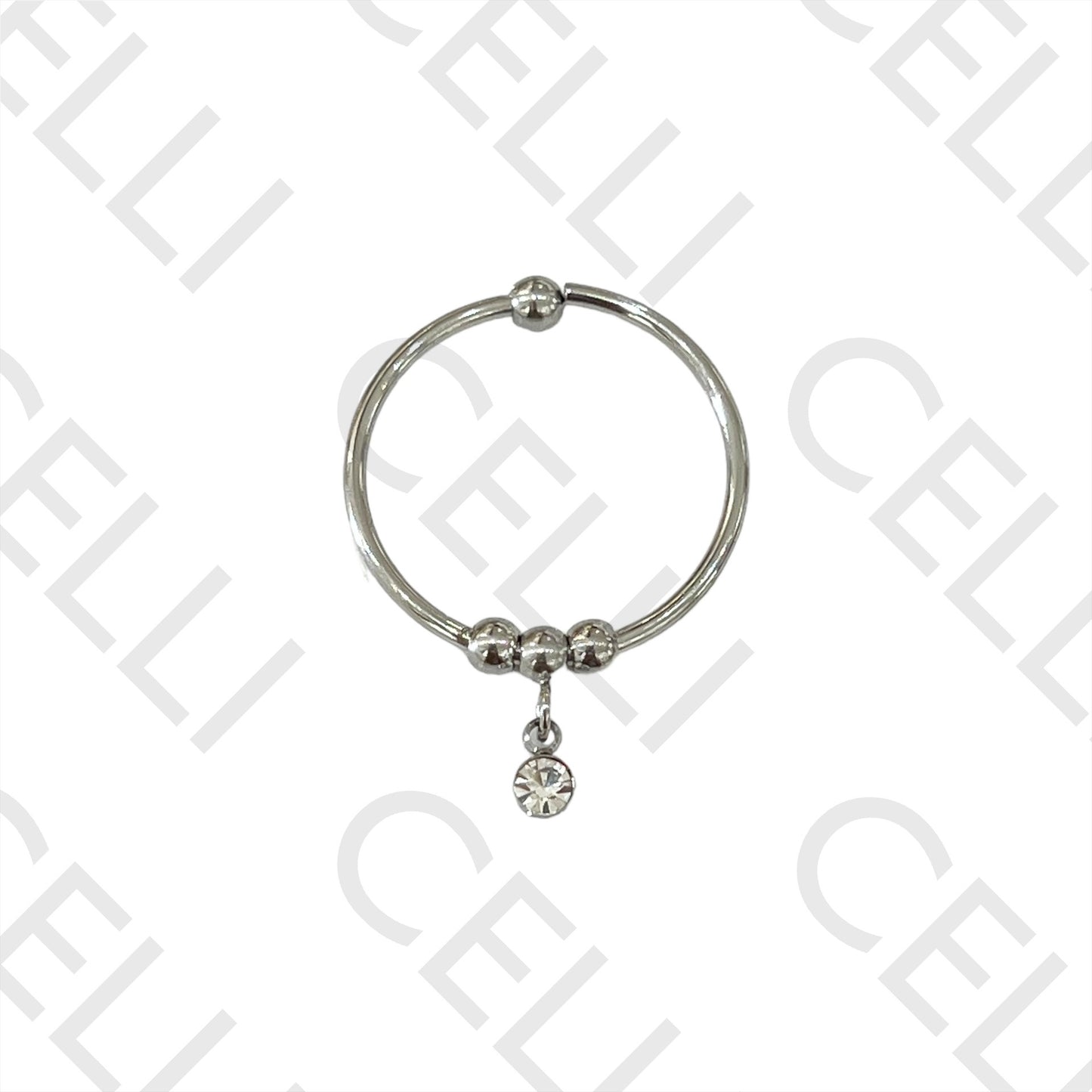 Anel de Aço - brilhante pendurado