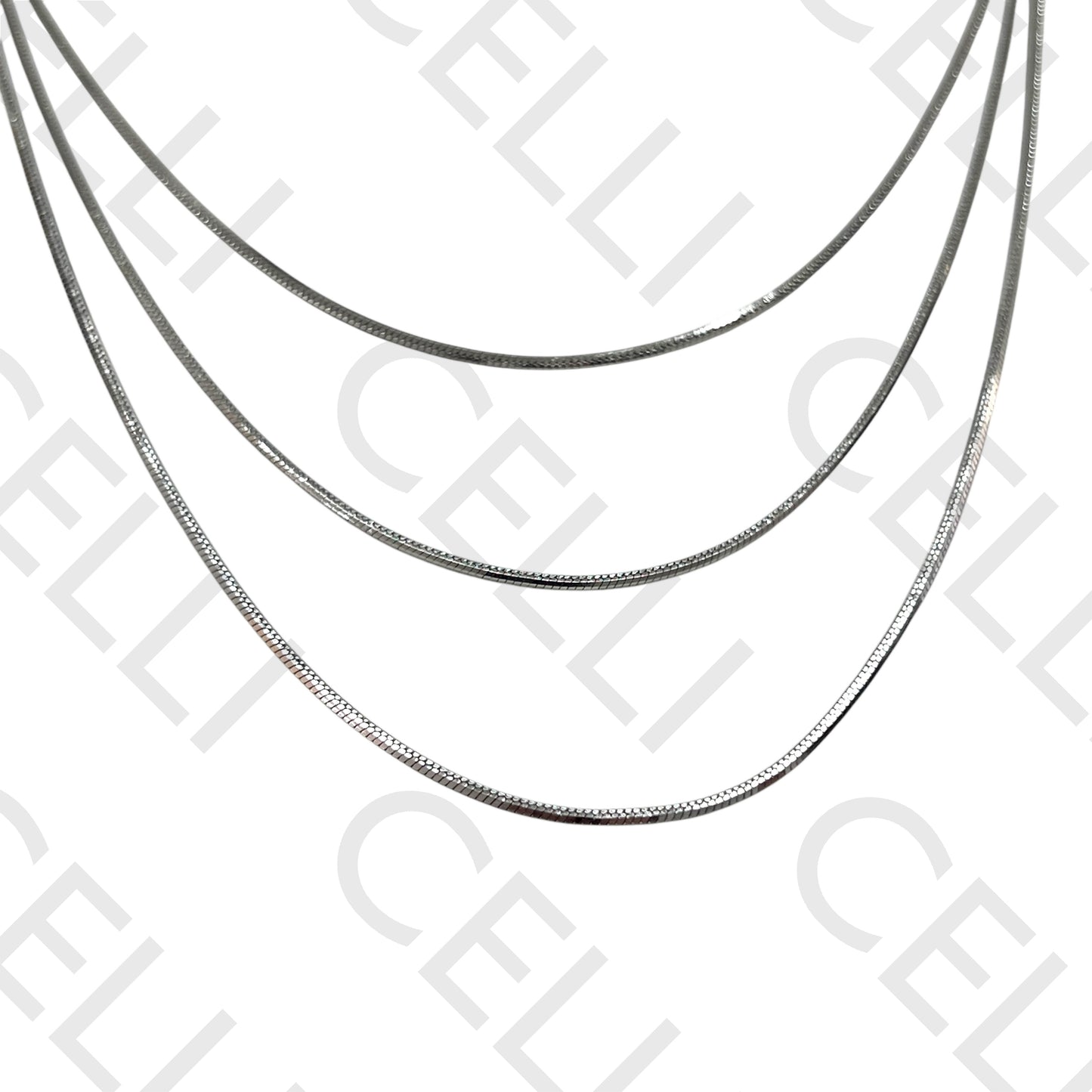 Colar de aço - triplo snake quadrado