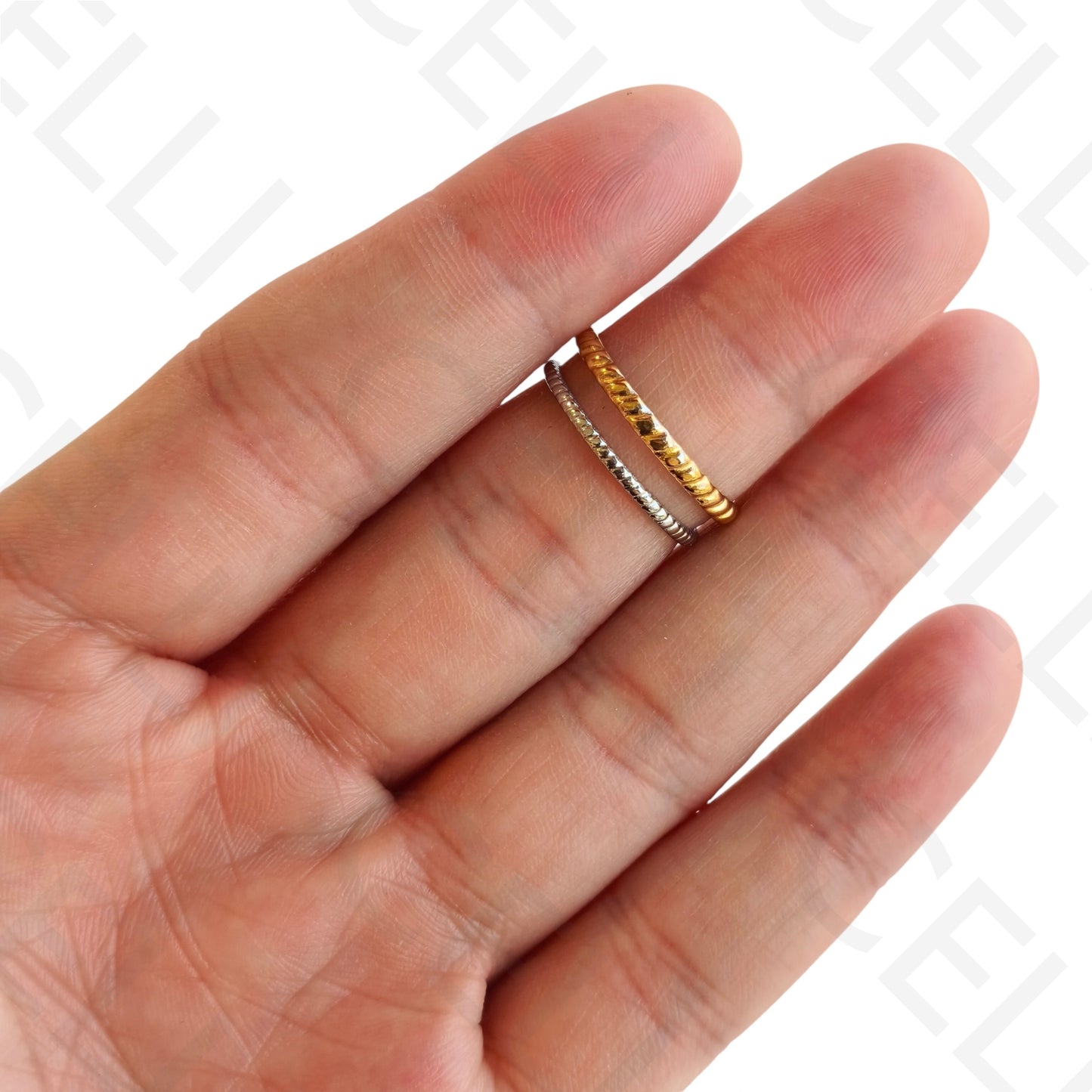 Adjustable Steel Ring - Double Bicolor
