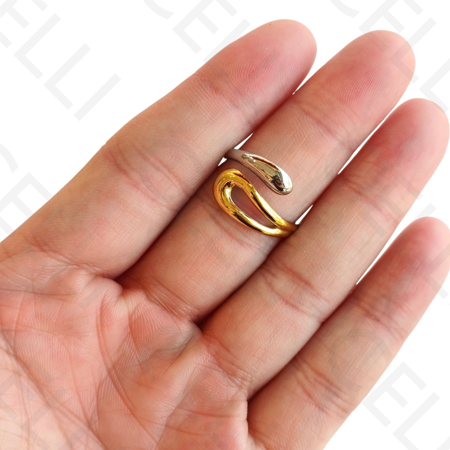 Adjustable Steel Ring - Bicolor Drop