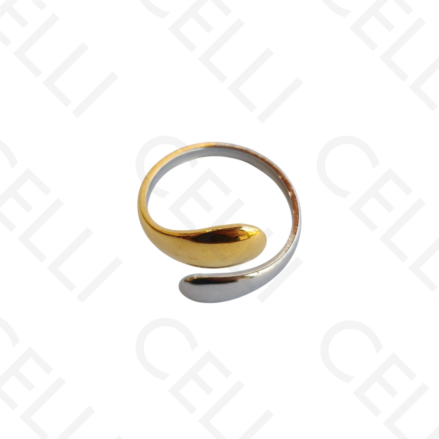 Adjustable Steel Ring - Bicolor Drop