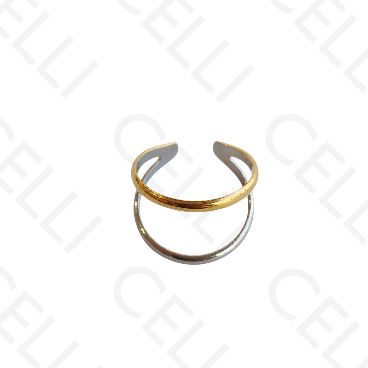 Adjustable Steel Ring - Double Bicolor