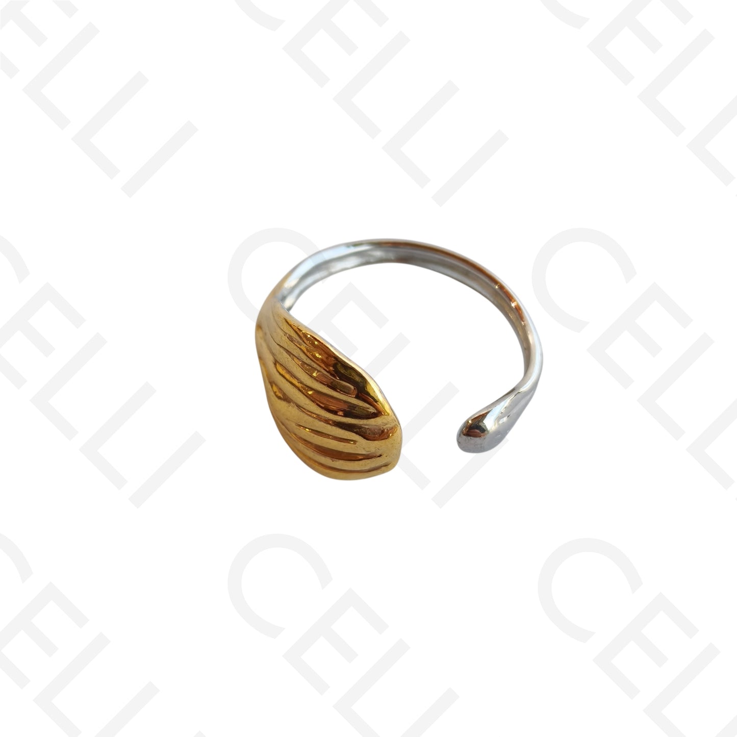 Adjustable Steel Ring - Bicolor Shell