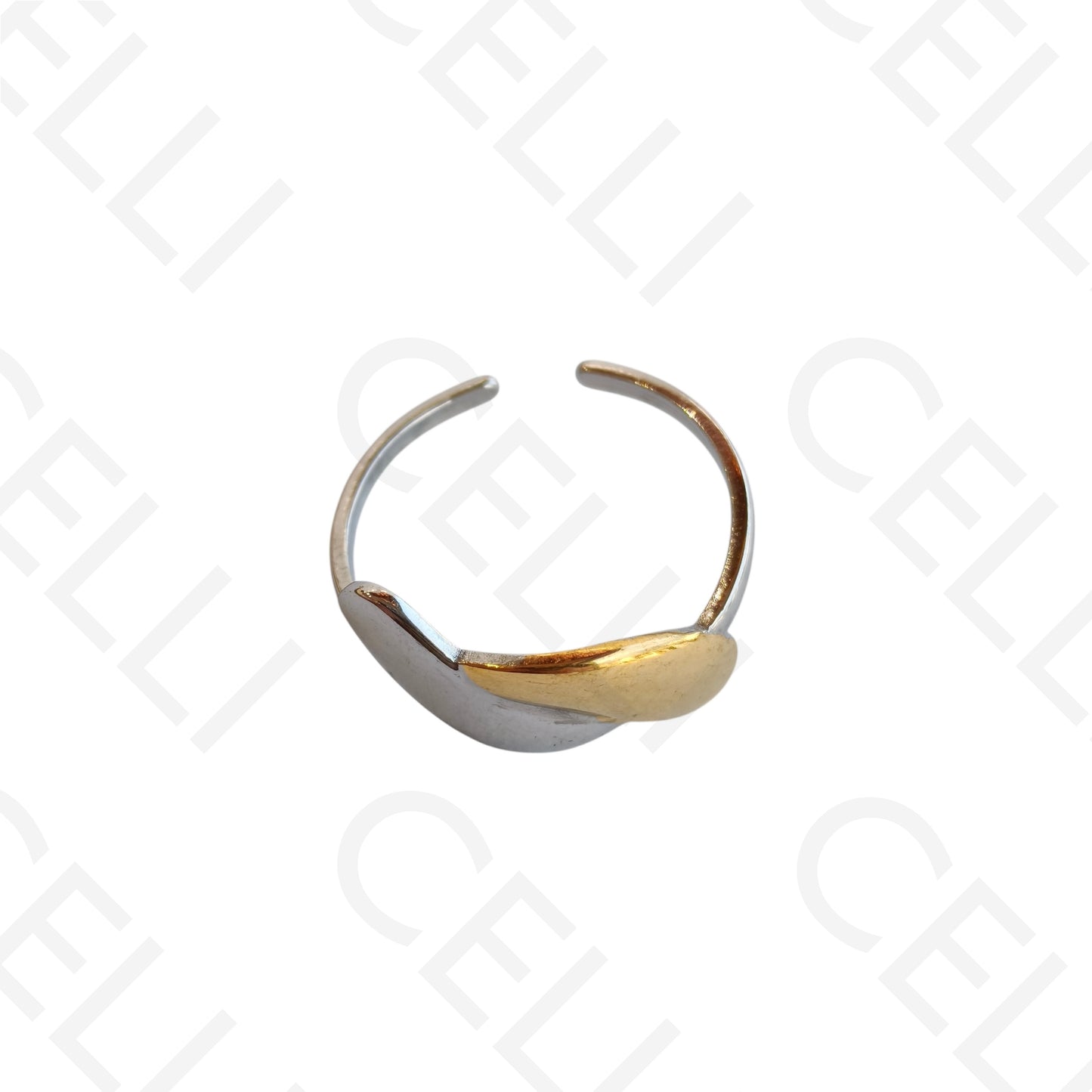 Adjustable Steel Ring - Bicolor Interlaced
