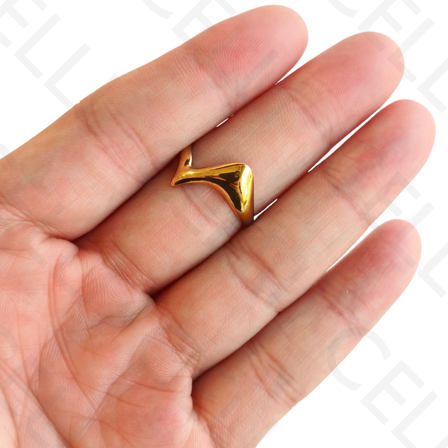 Adjustable Steel Ring - Bicolor Wavy