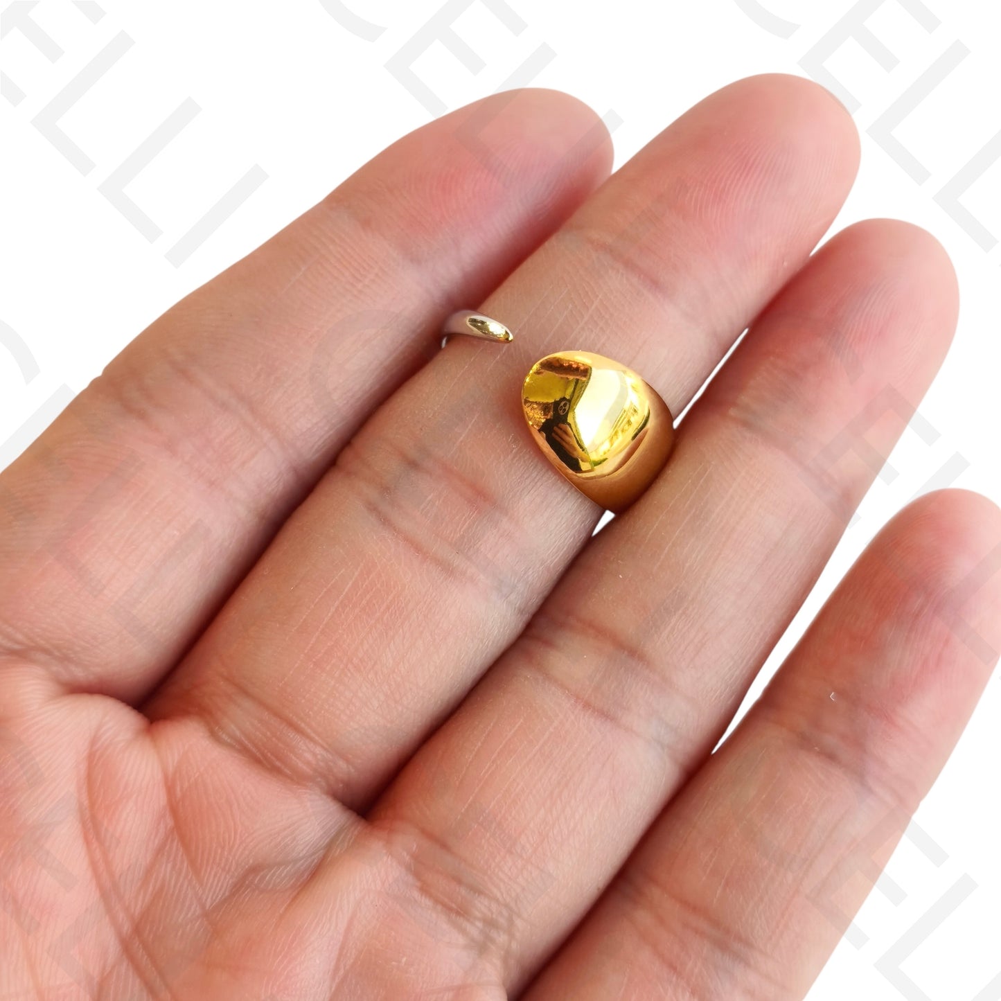 Adjustable Steel Ring - Bicolor Drop