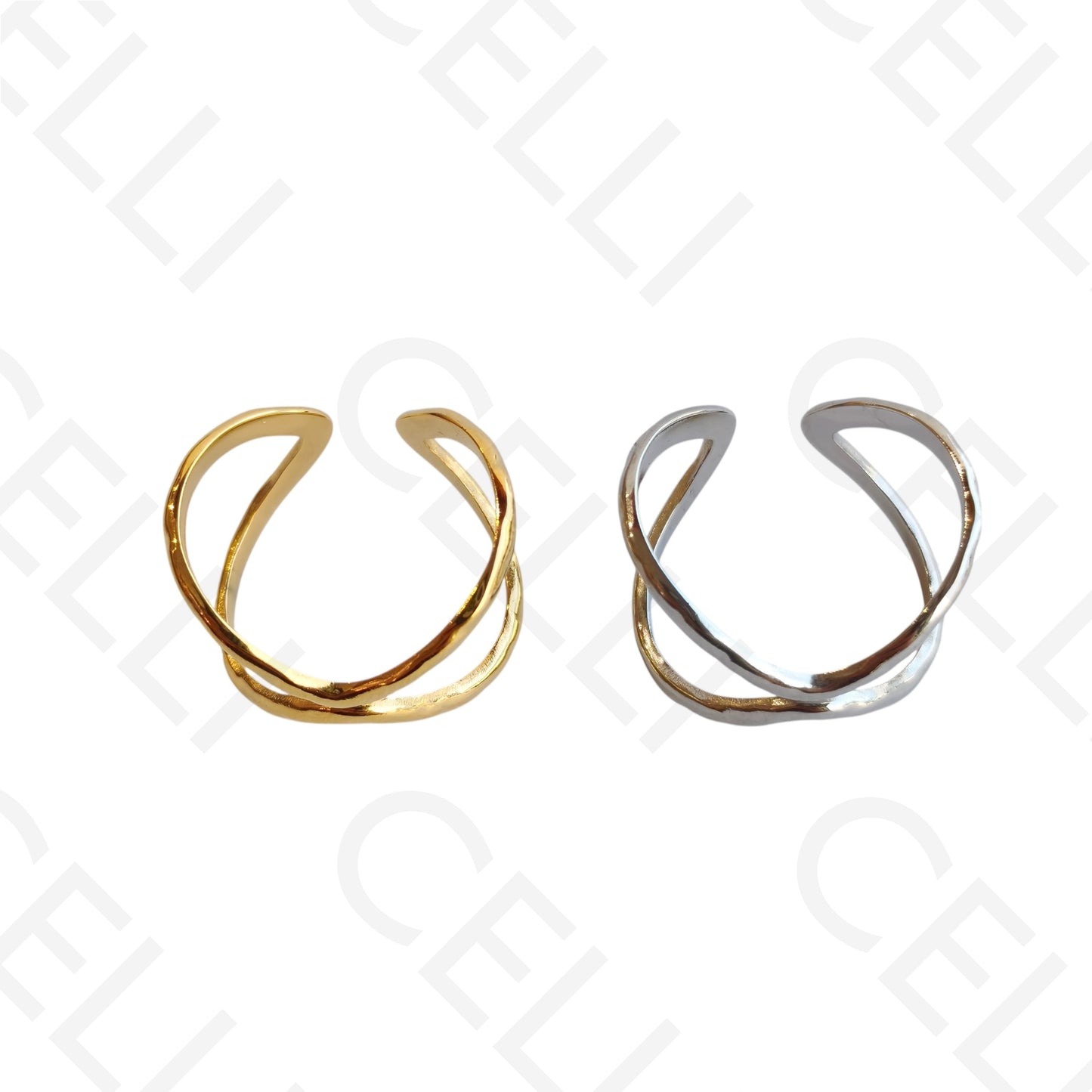 Anel de Aço Ajustável - martelado