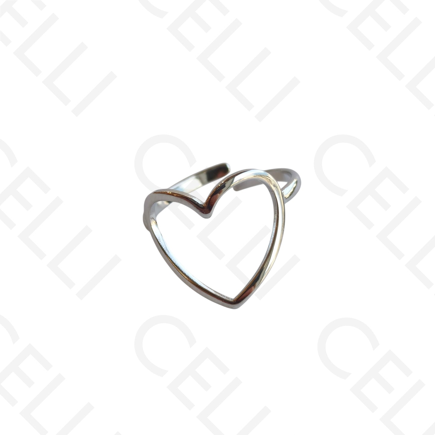 Anel de Aço Ajustável - coração
