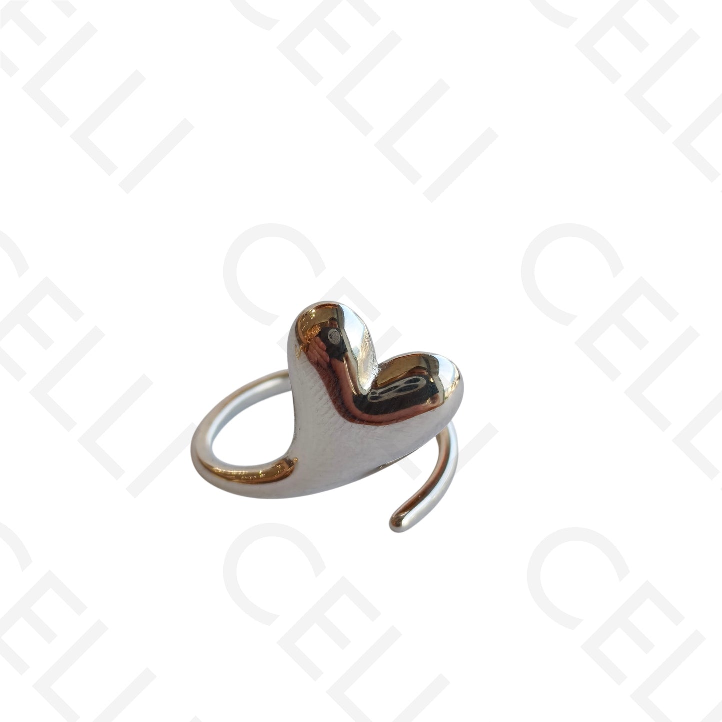 Anel de Aço Ajustável - coração