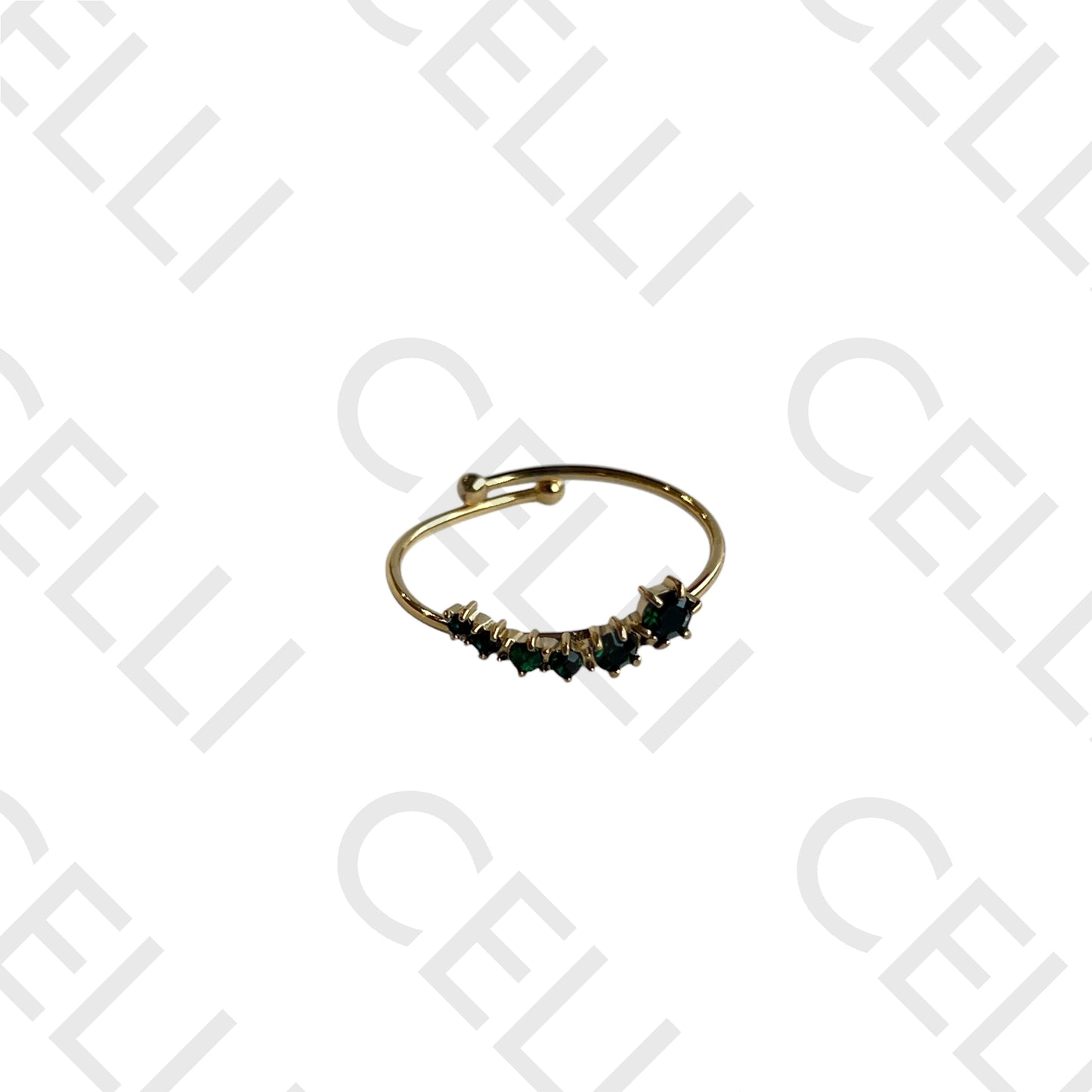 Steel Ring - stars with diamonds