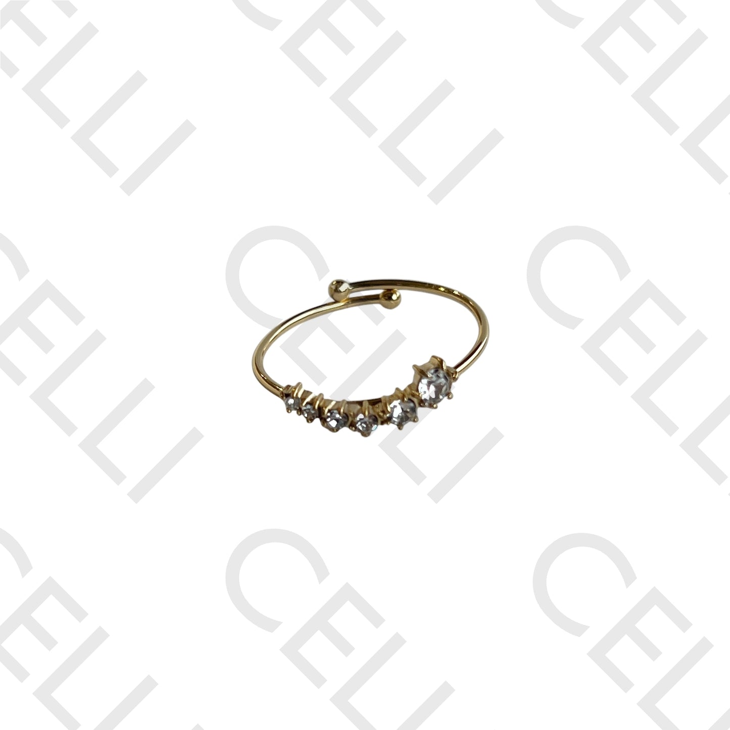 Steel Ring - stars with brilliants