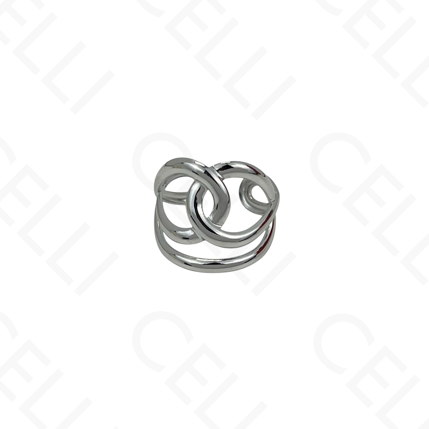 Anillo de Acero Ajustable - mini flor con brillante
