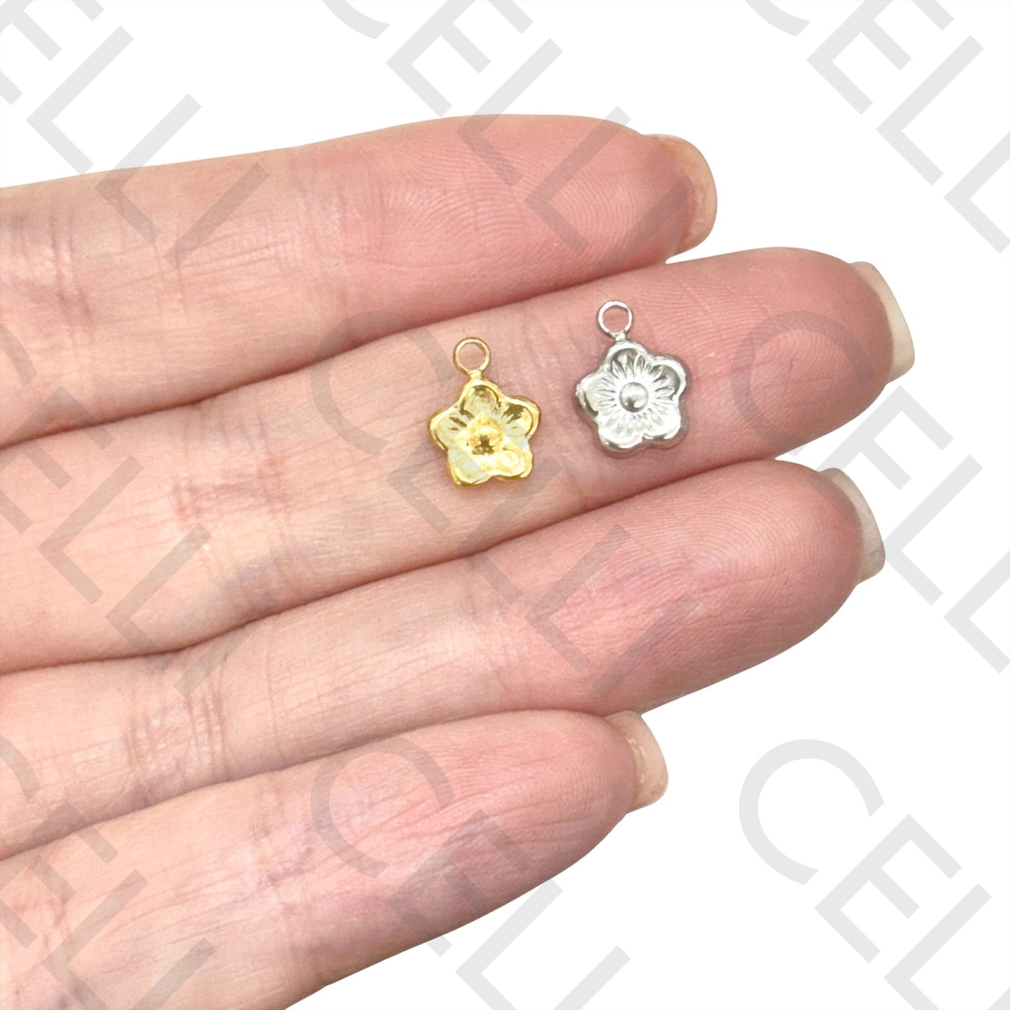 Medalha de Aço - flor (2 und.)