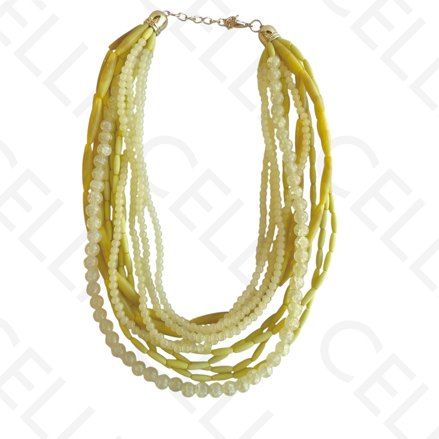 Colar de moda - multi fios de contas coloridas