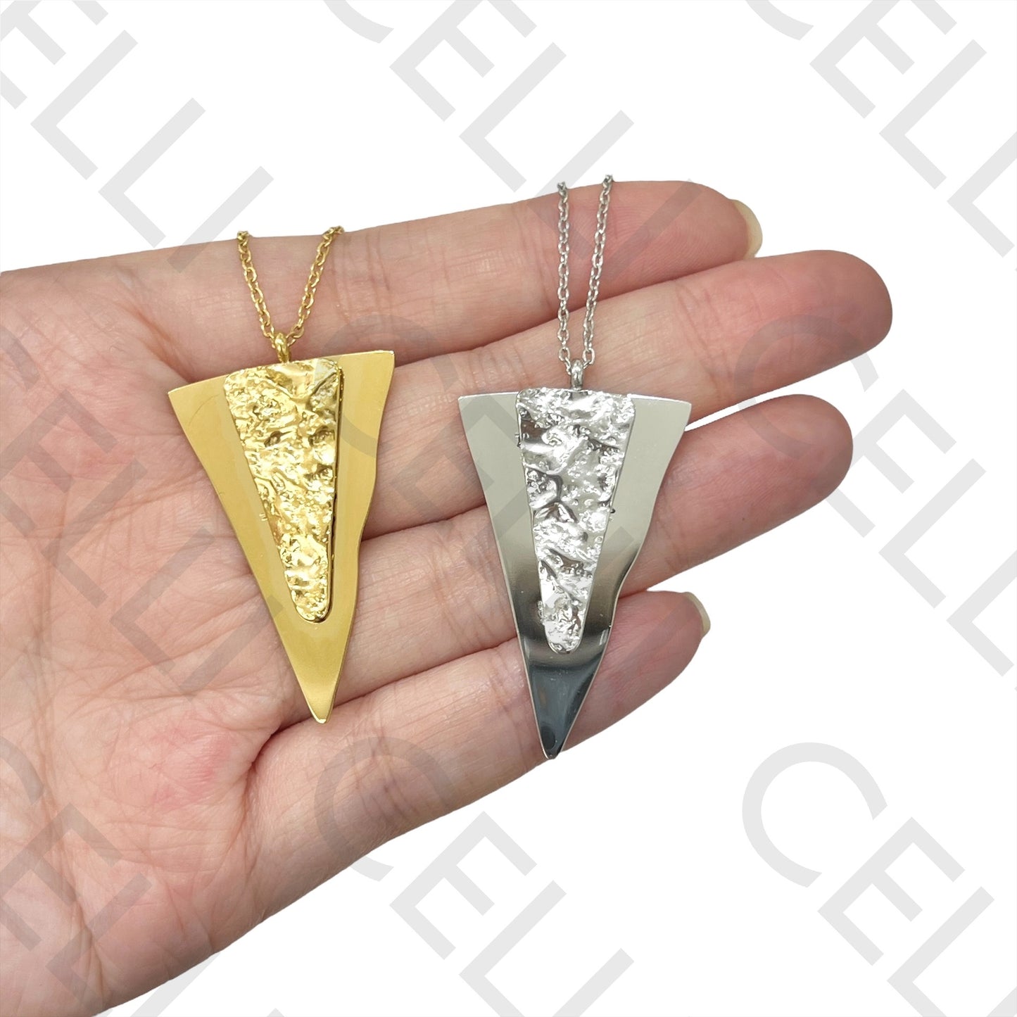 Steel Necklace - Inverted Triangle