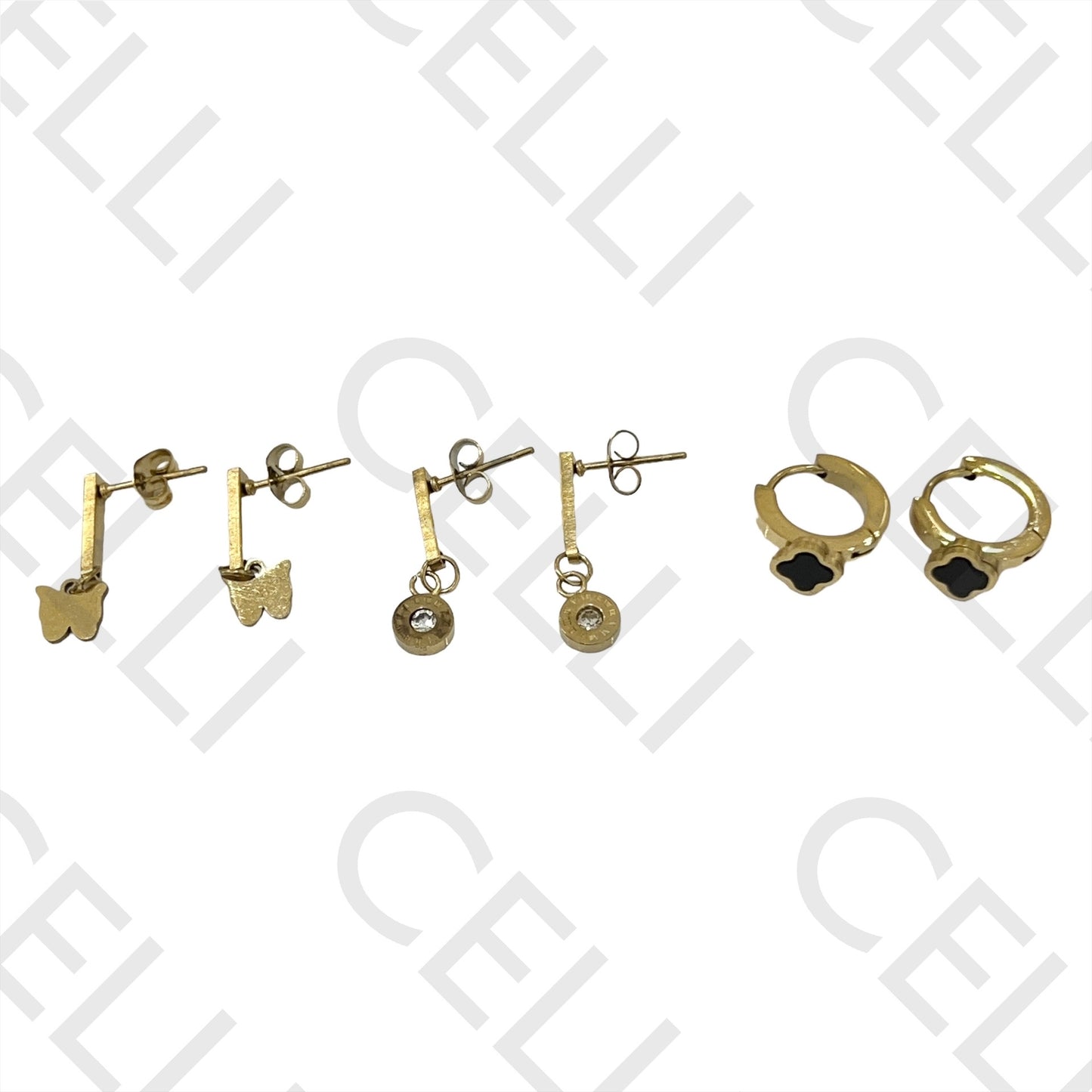 Steel Earring - Pack of 3 pairs