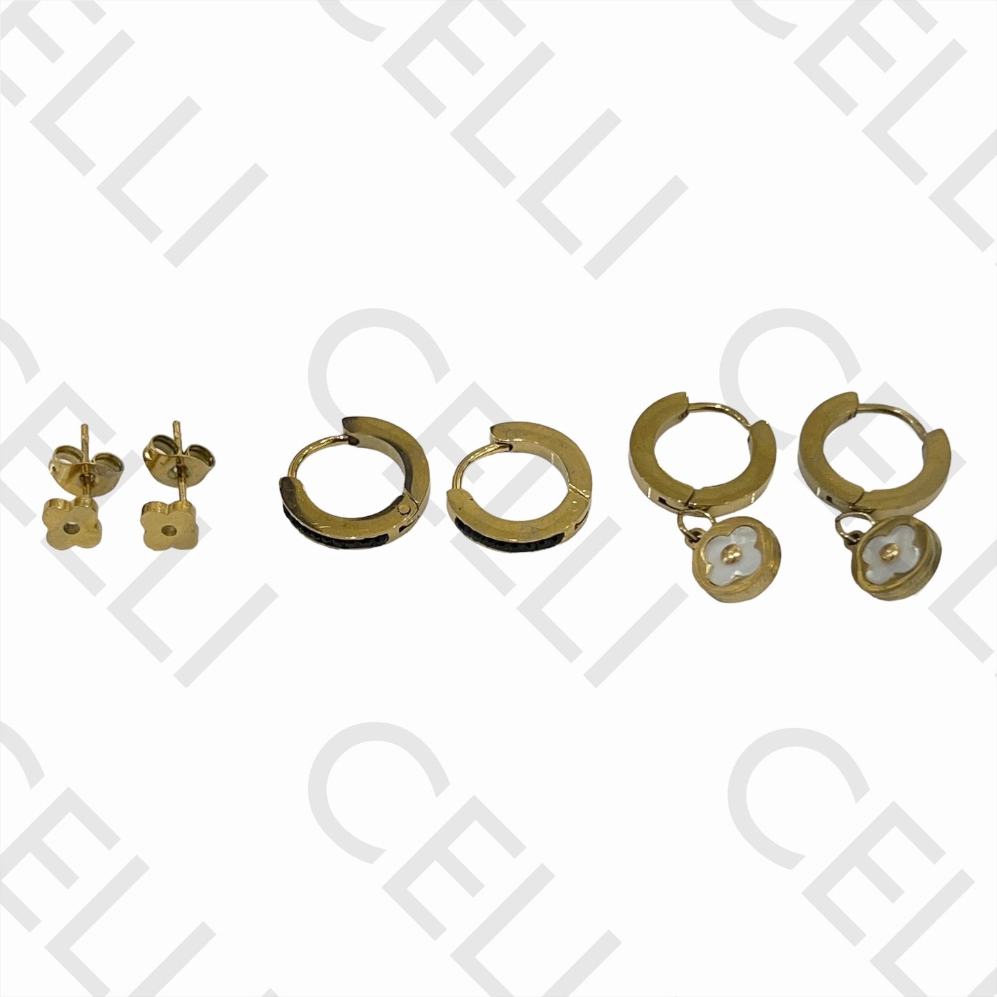 Steel Earring - Pack of 3 pairs