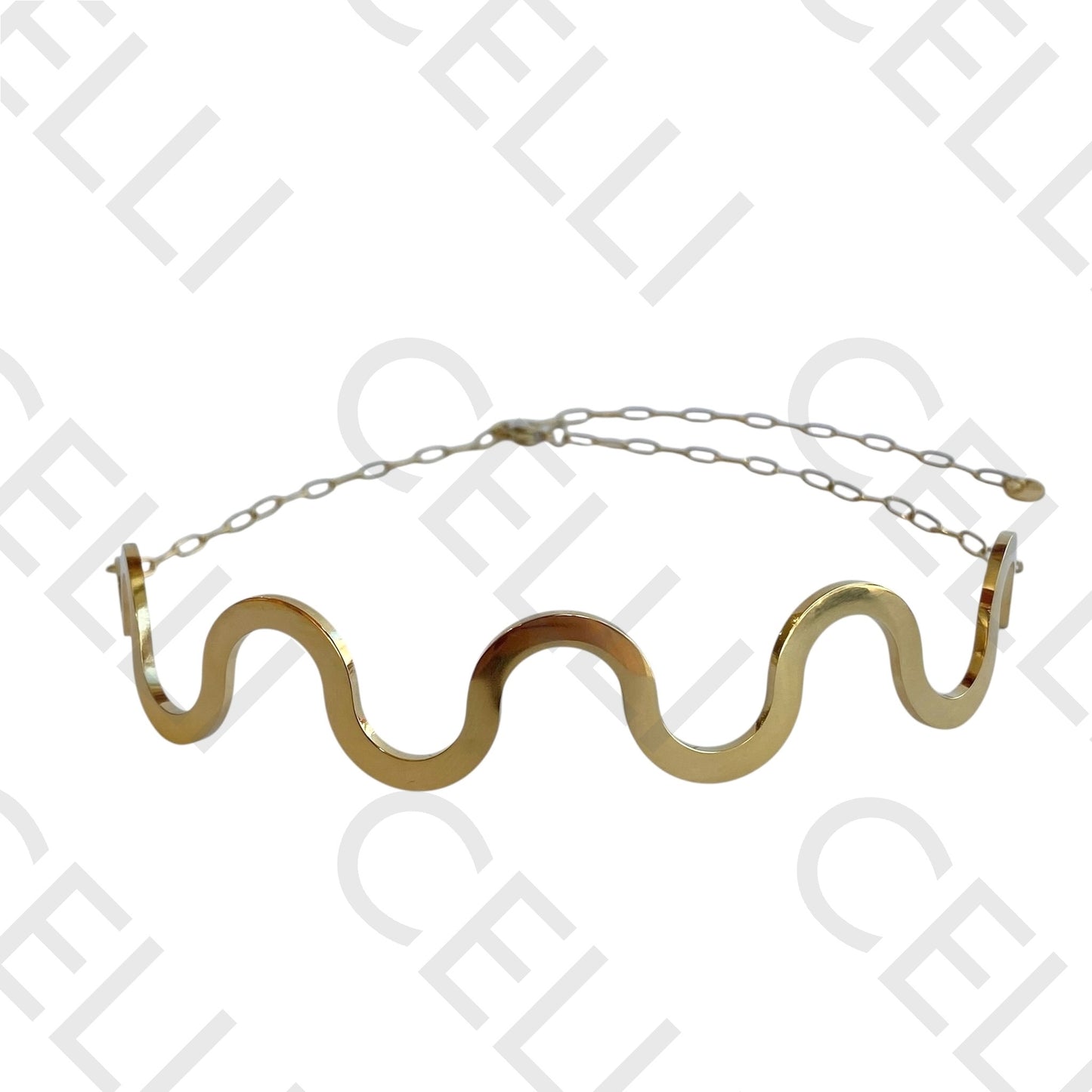 不锈钢项链 - 波浪形颈圈