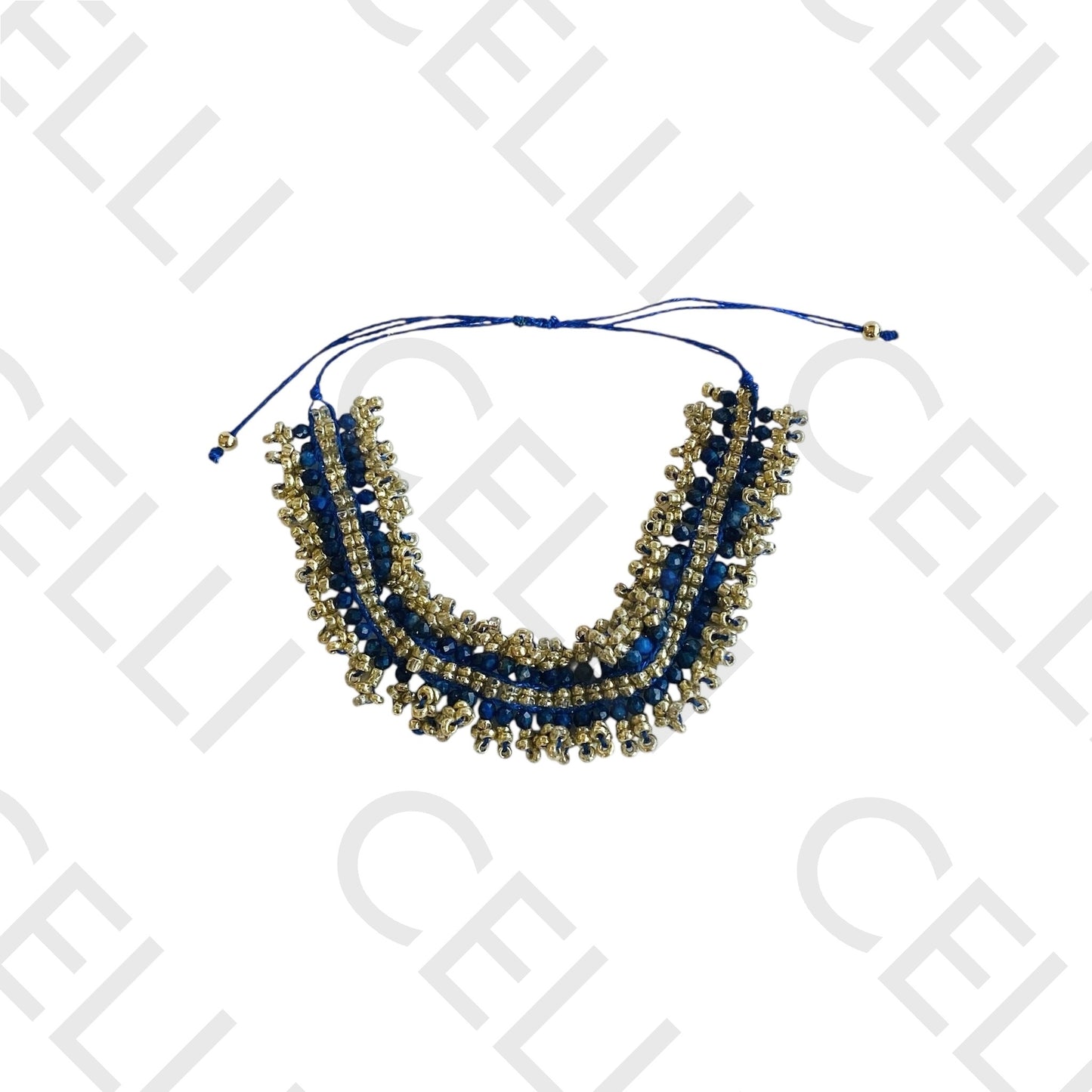 Pulseira de Moda - Missangas e Pedra natural (ajustável)