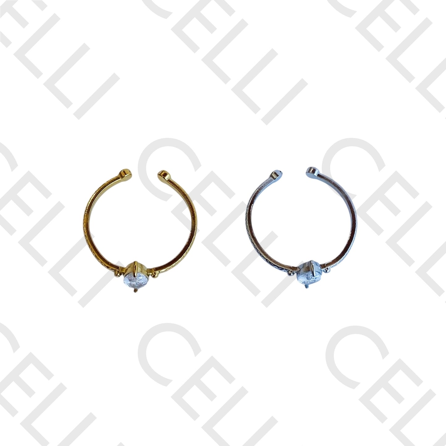 Anel de Aço - brilhante oval