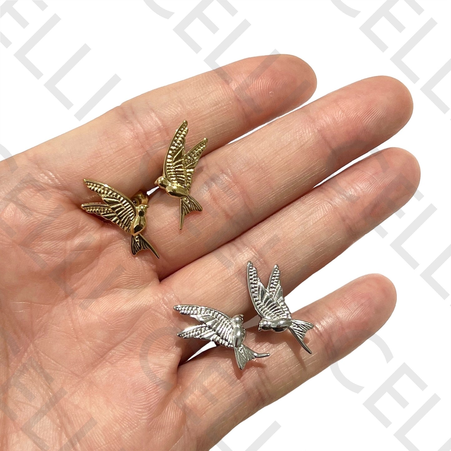 Pendiente de acero - colibrí/colibrí