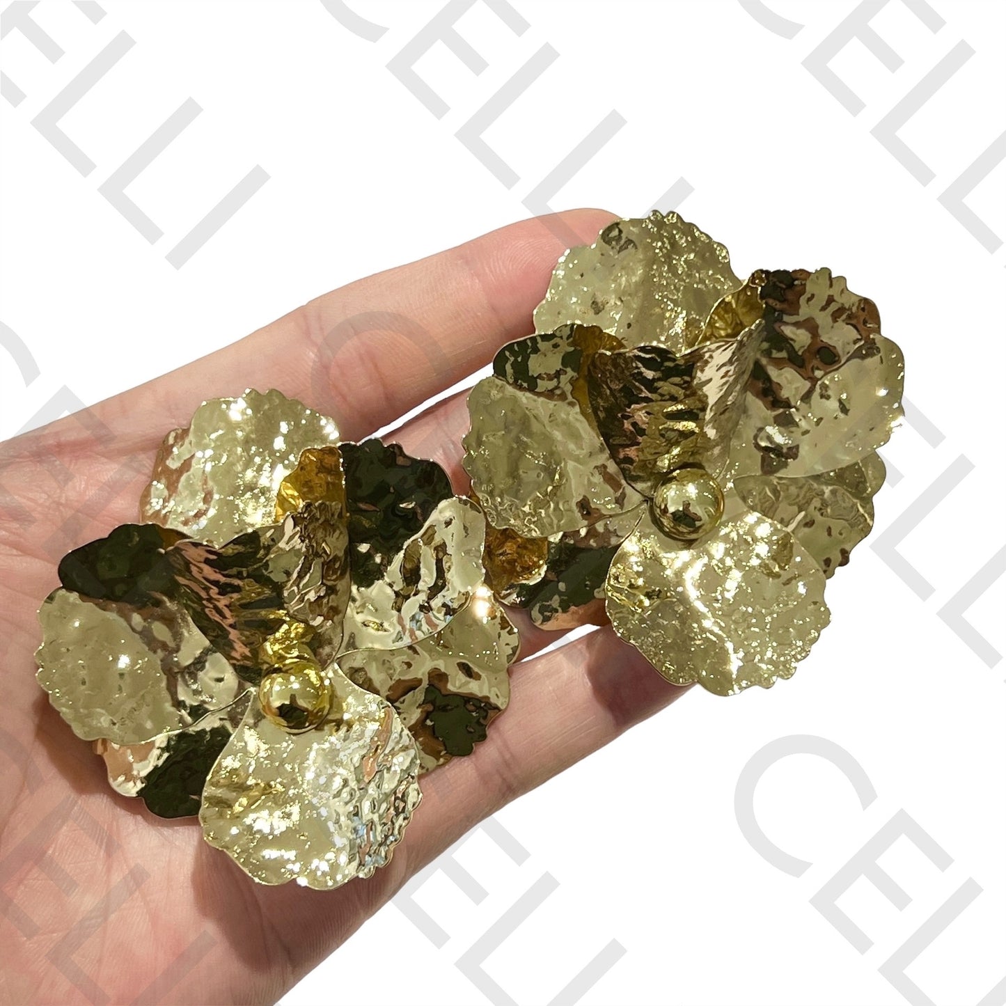 Pendiente de acero - flor grande