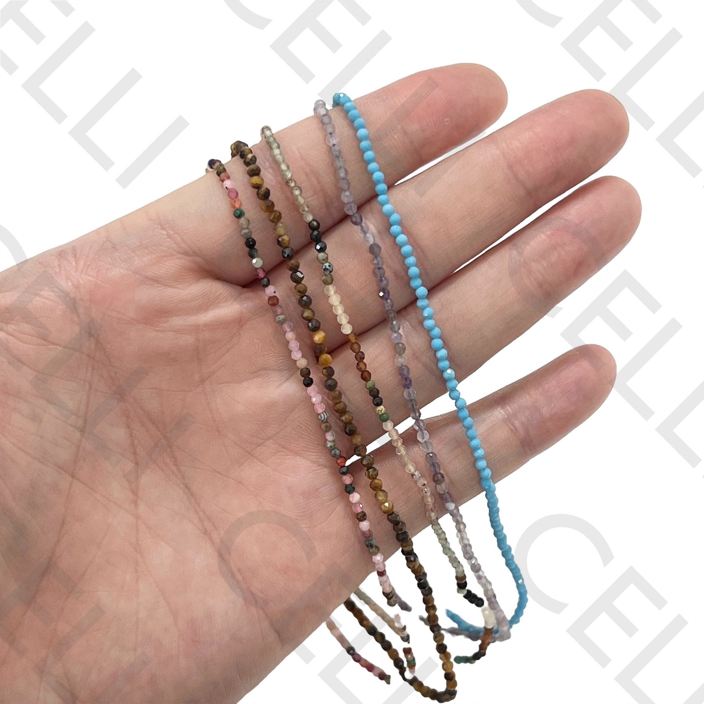 不锈钢项链 - 天然石材 2mm