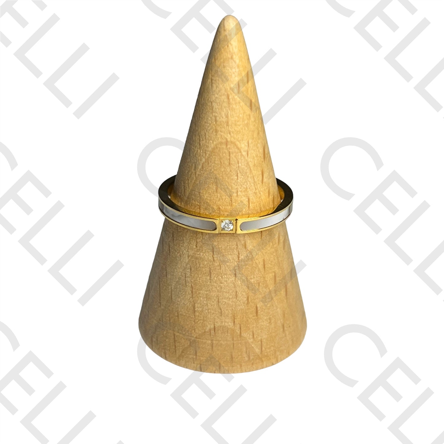 Anel de Aço (finos) - madrepérola e brilhante