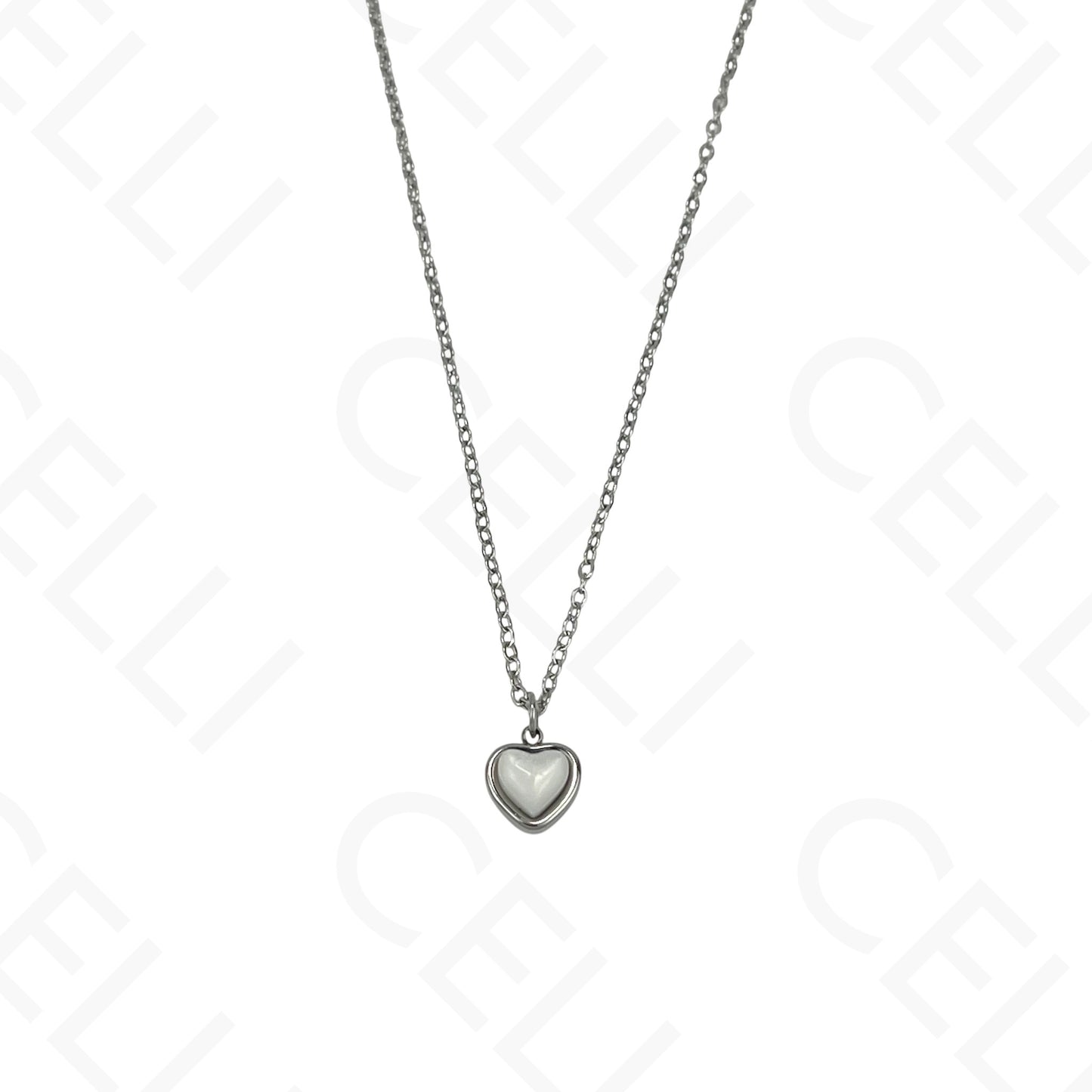 Colar/Brinco de aço - coração