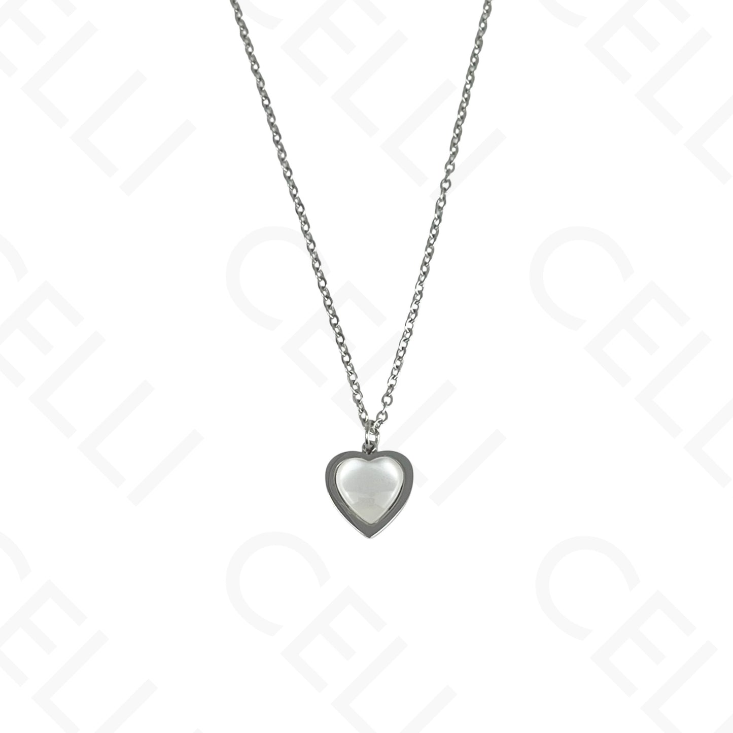 Colar/Brinco de aço - coração