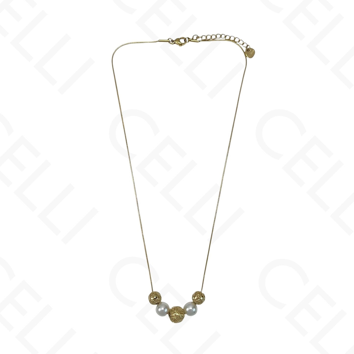 Steel necklace - Viana ball and pearls
