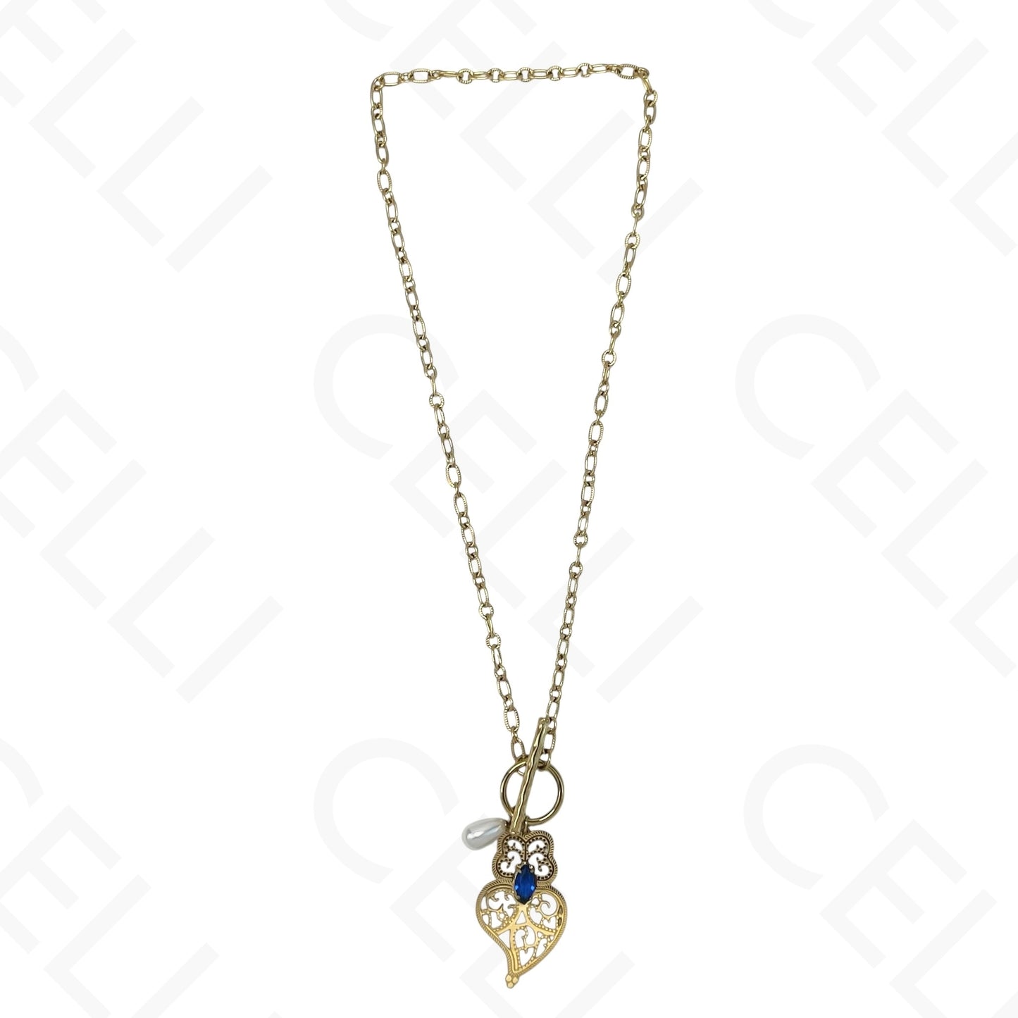 Steel necklace - Viana heart with OT clasp
