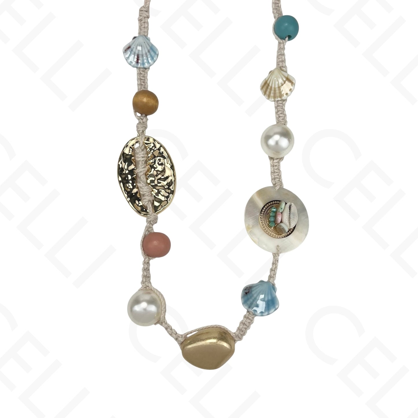 Fashion necklace - multiple strand with various beads